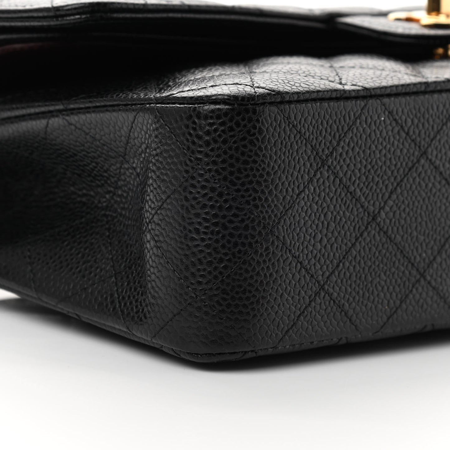 Caviar Quilted Medium Double Flap Black
