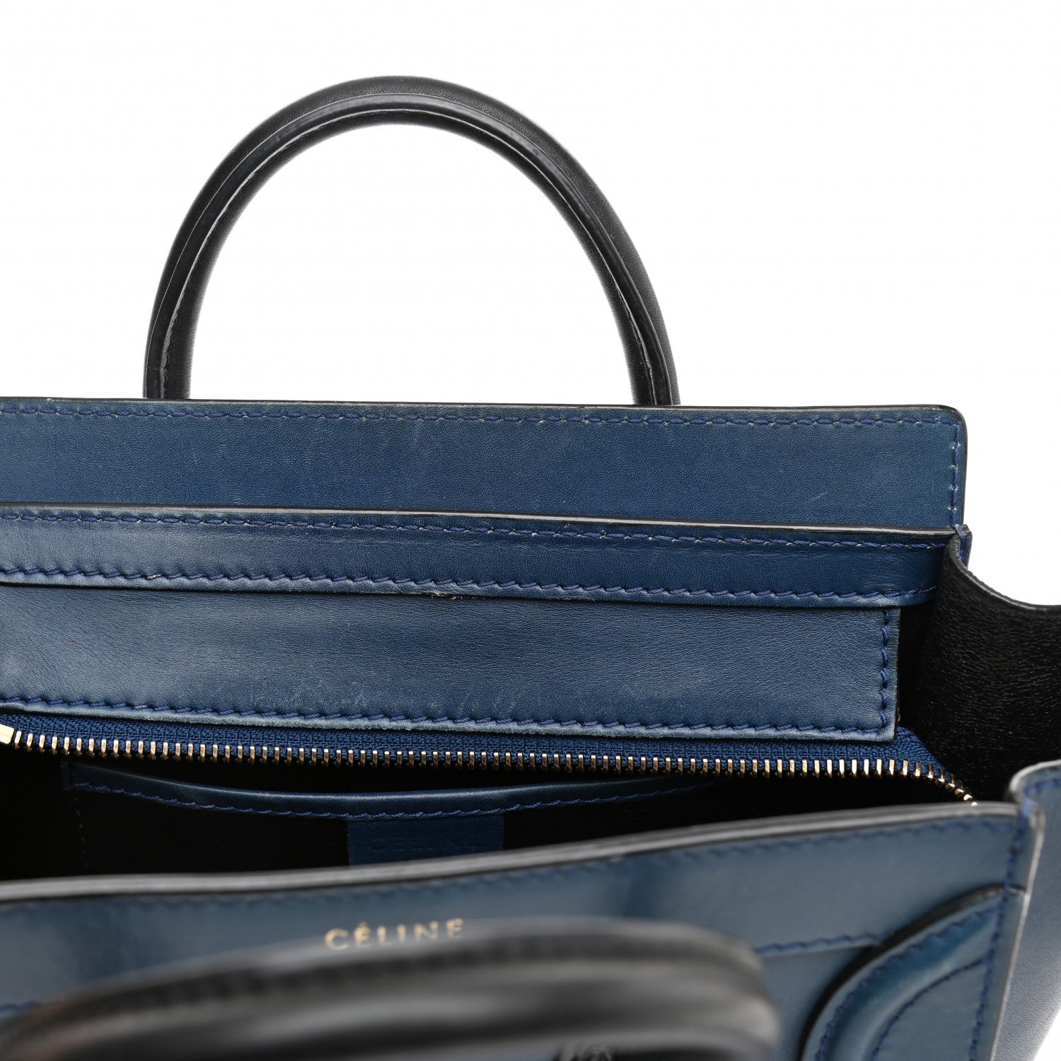 Celine Smooth Calfskin Nano Luggage Ocean Blue 5 of 17