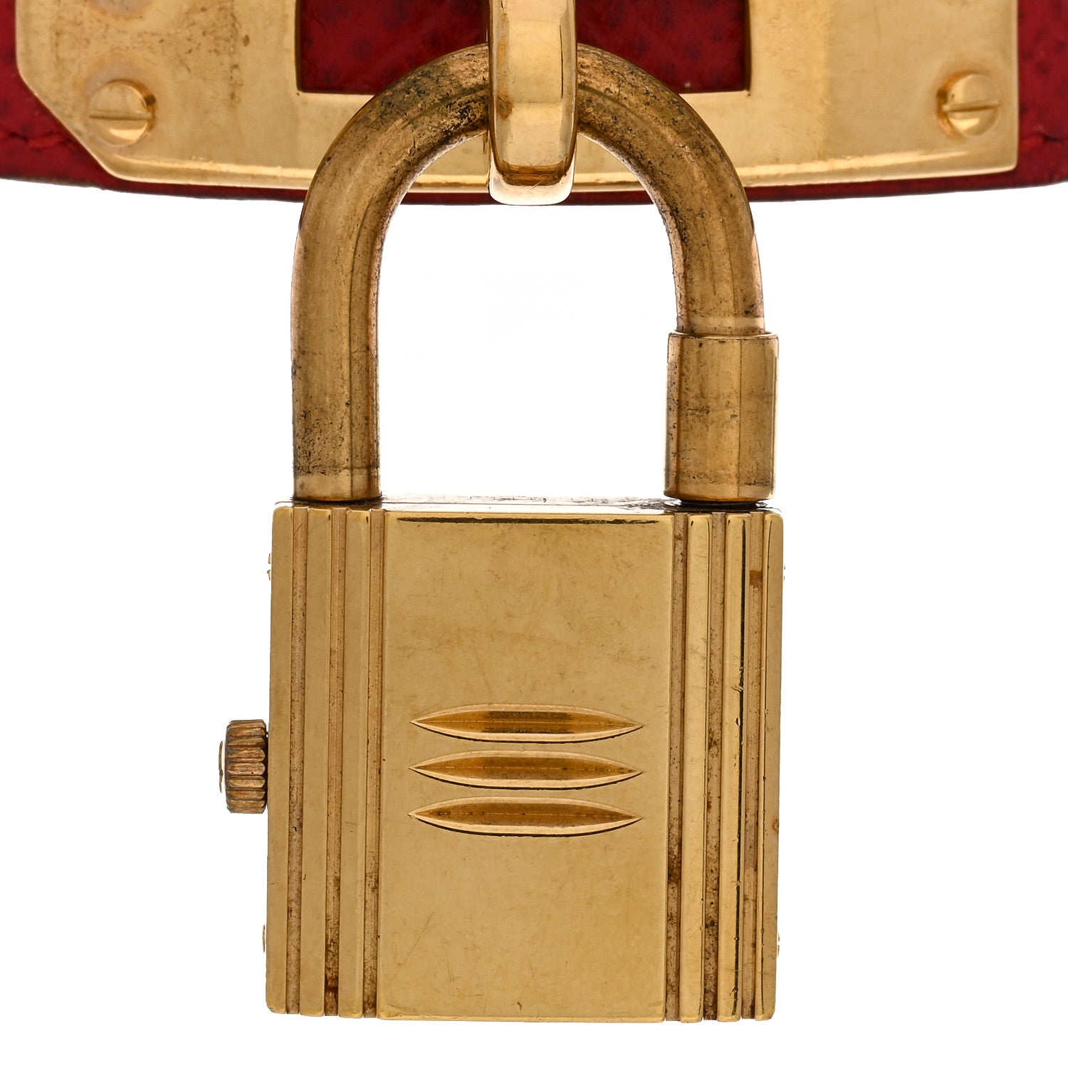 Hermes Stainless Steel Courchevel 20mm Kelly Cadena Quartz Watch Rouge 3 of 4