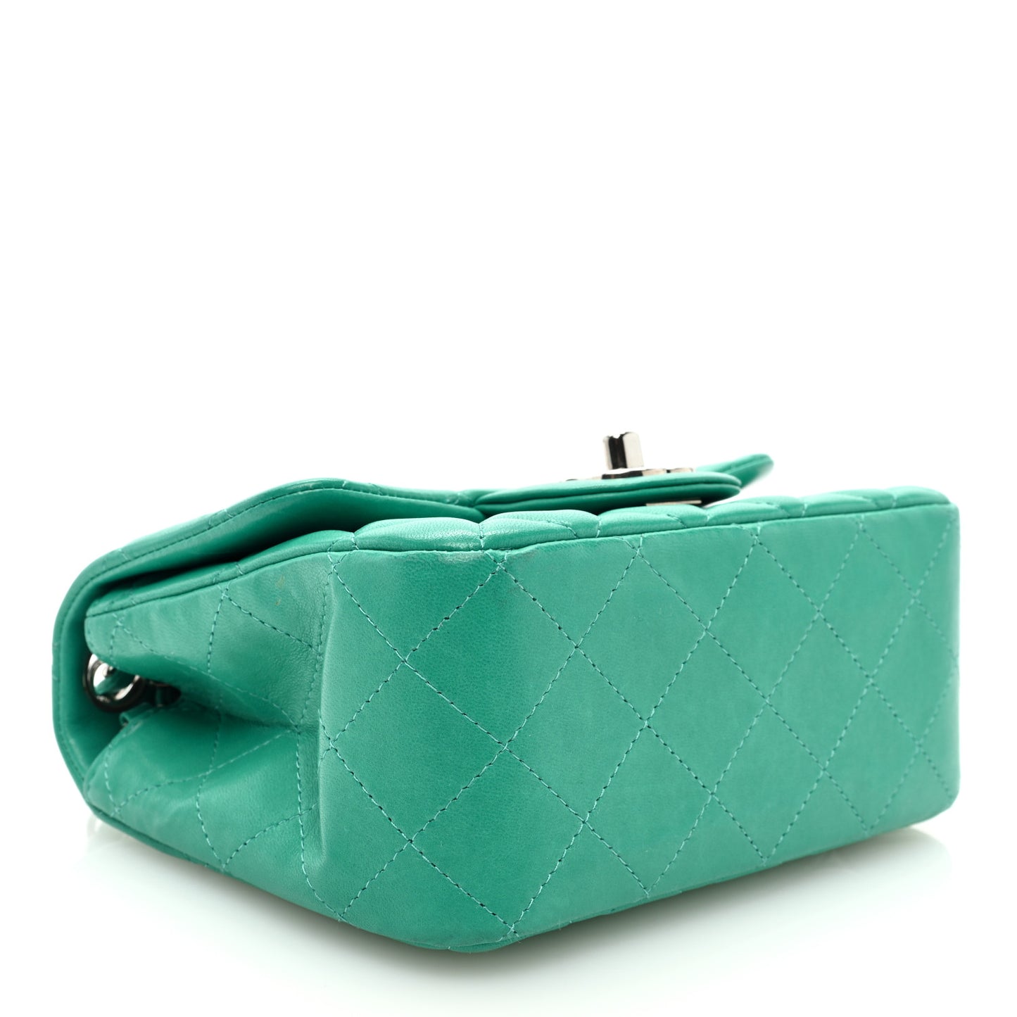 Lambskin Quilted Mini Square Flap Green
