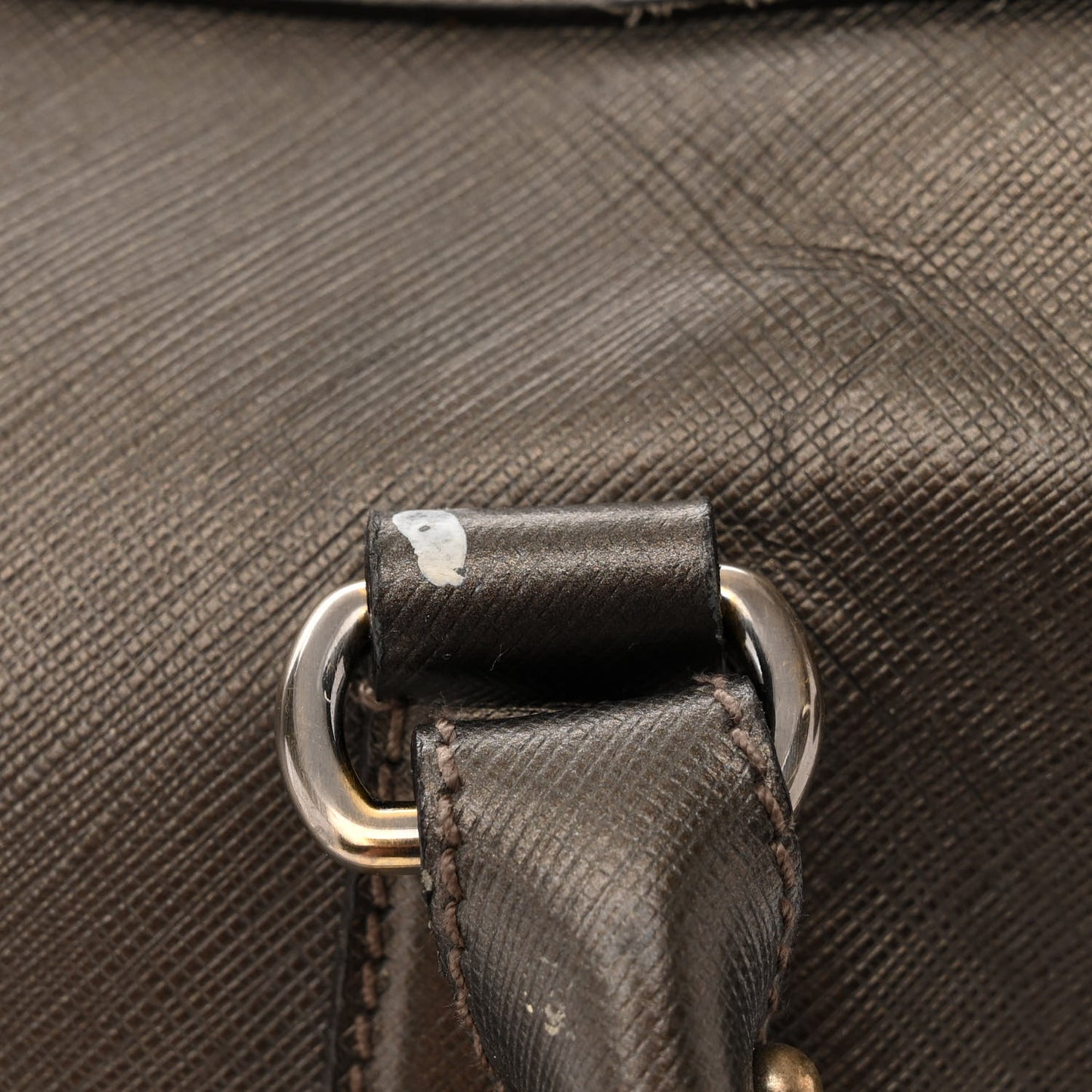 Hammered Calfskin Gancini Briefcase Grey