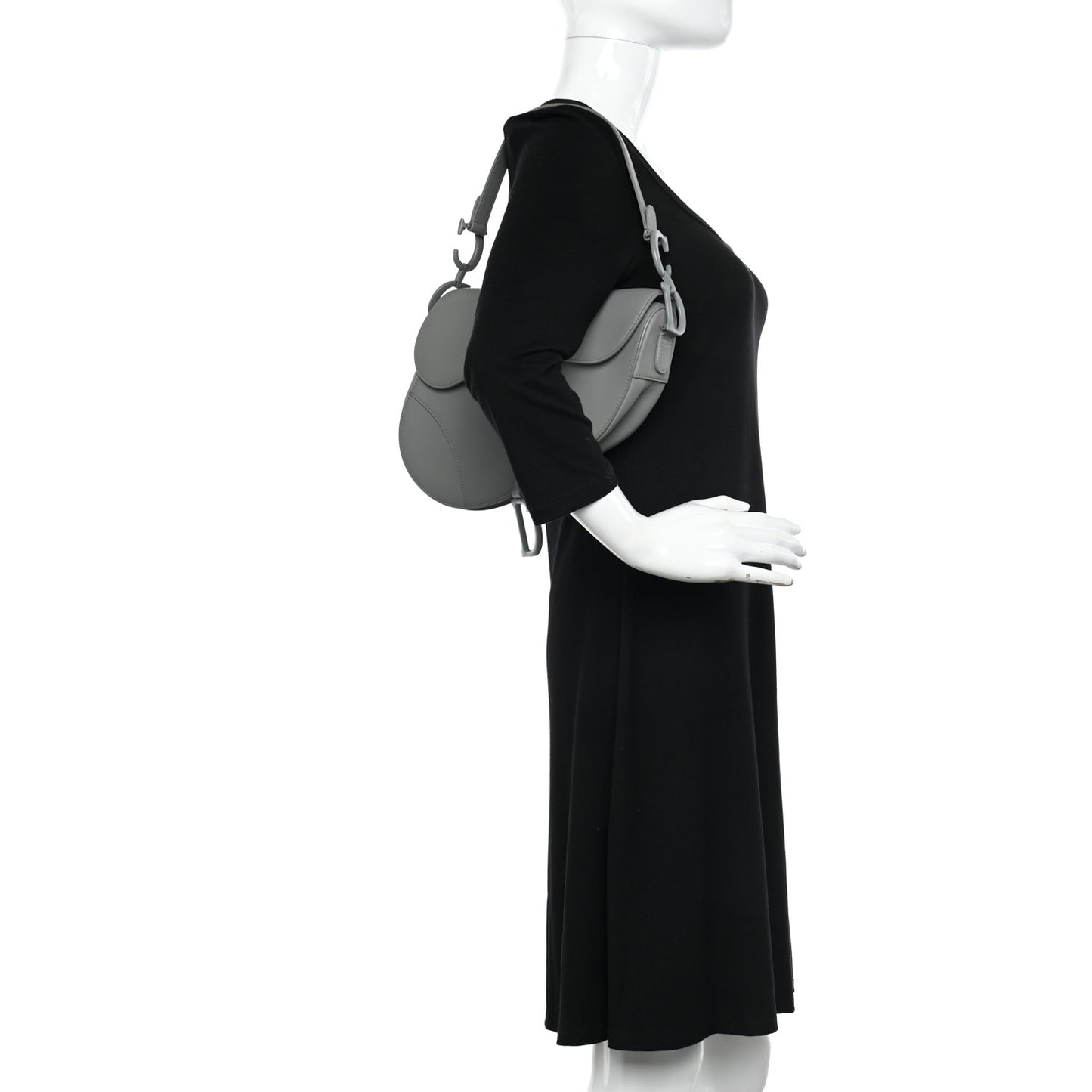 Ultra Matte Calfskin Saddle Bag Grey
