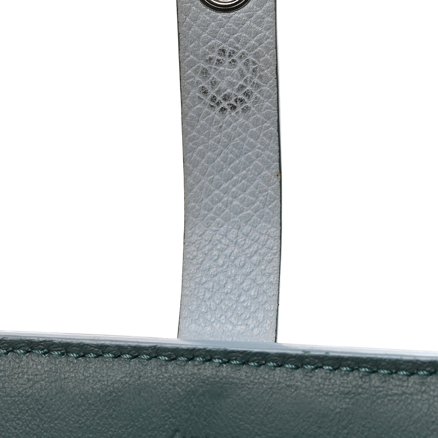 Grained Calfskin Medium Multifunction Strap Wallet Pale Blue