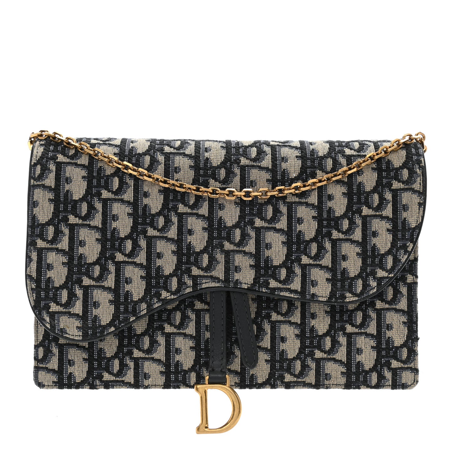 Oblique Saddle Chain Pouch Blue