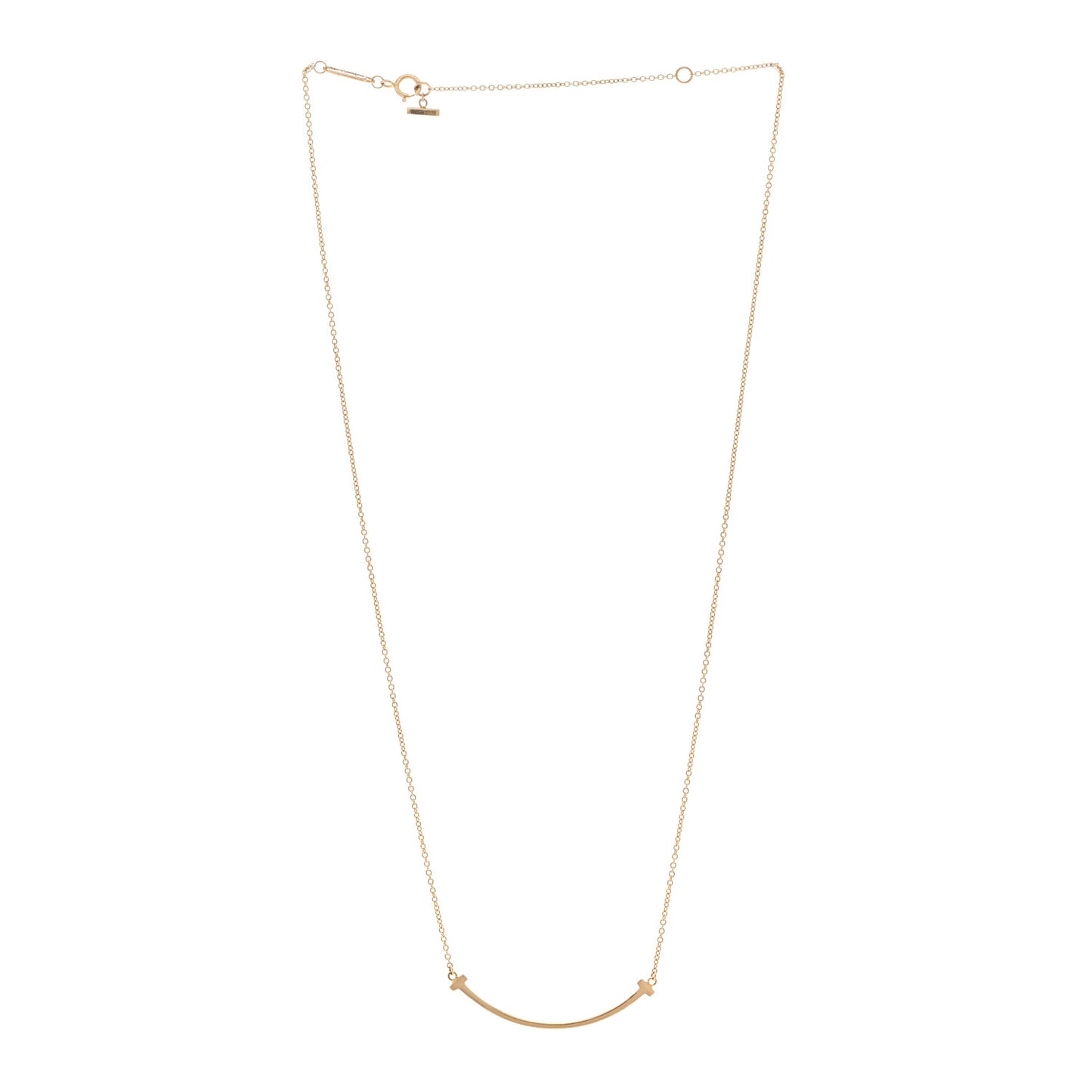 18K Rose Gold Small T Smile Pendant Necklace