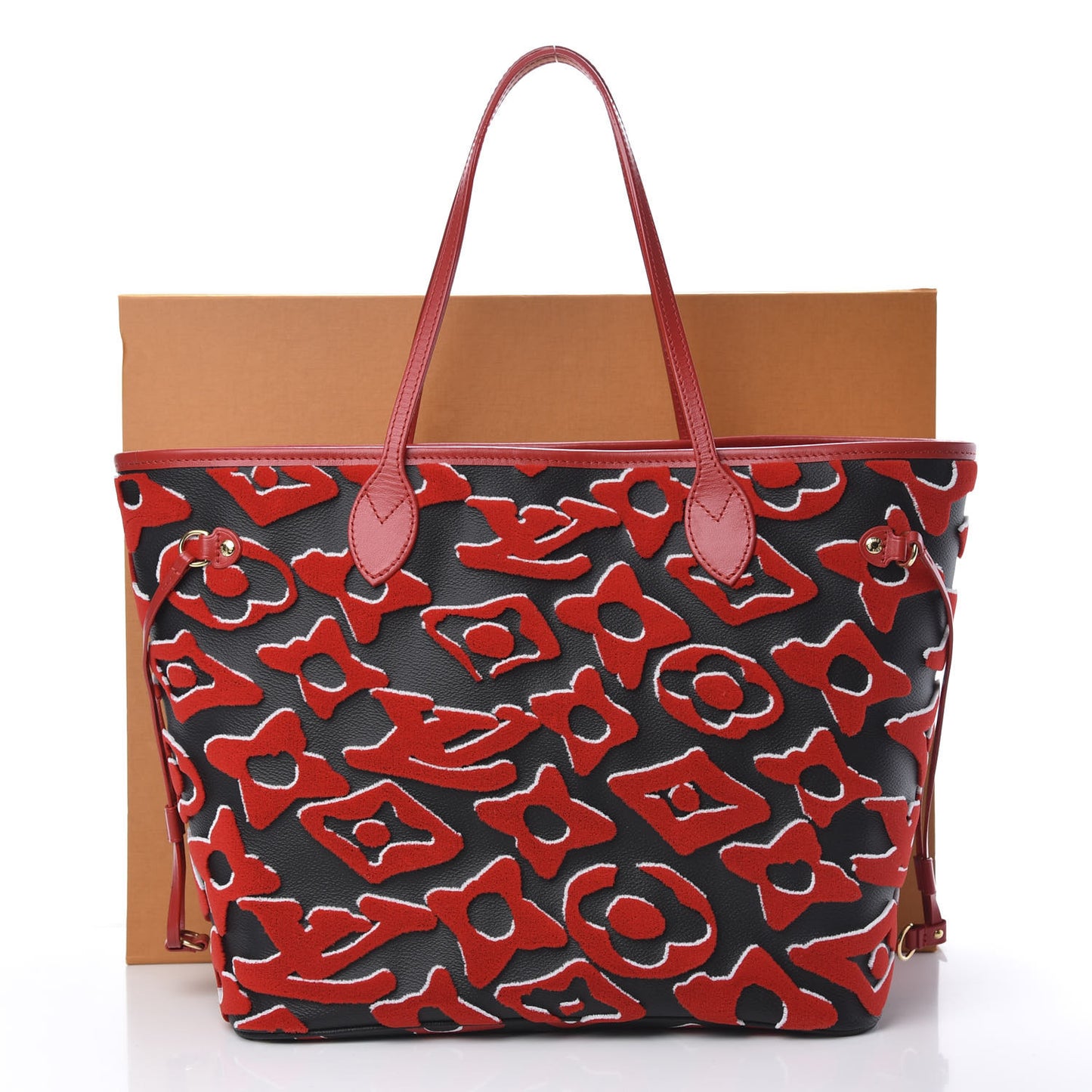 X UF Tufted Monogram Neverfull MM Black Red