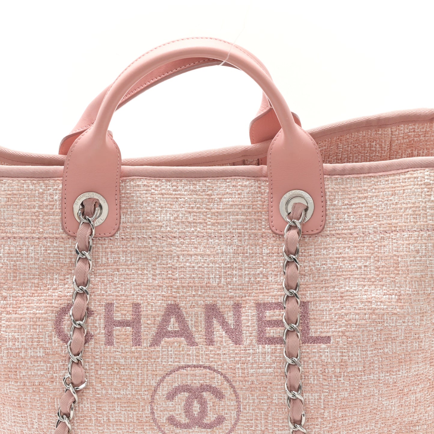 Lurex Boucle Deauville Medium Tote Pink