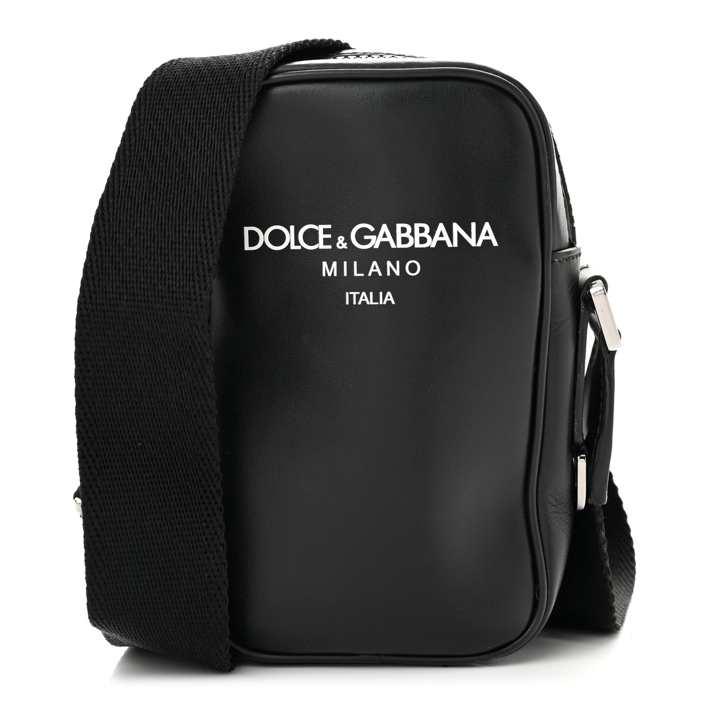 Calfskin Logo Crossbody Bag Black