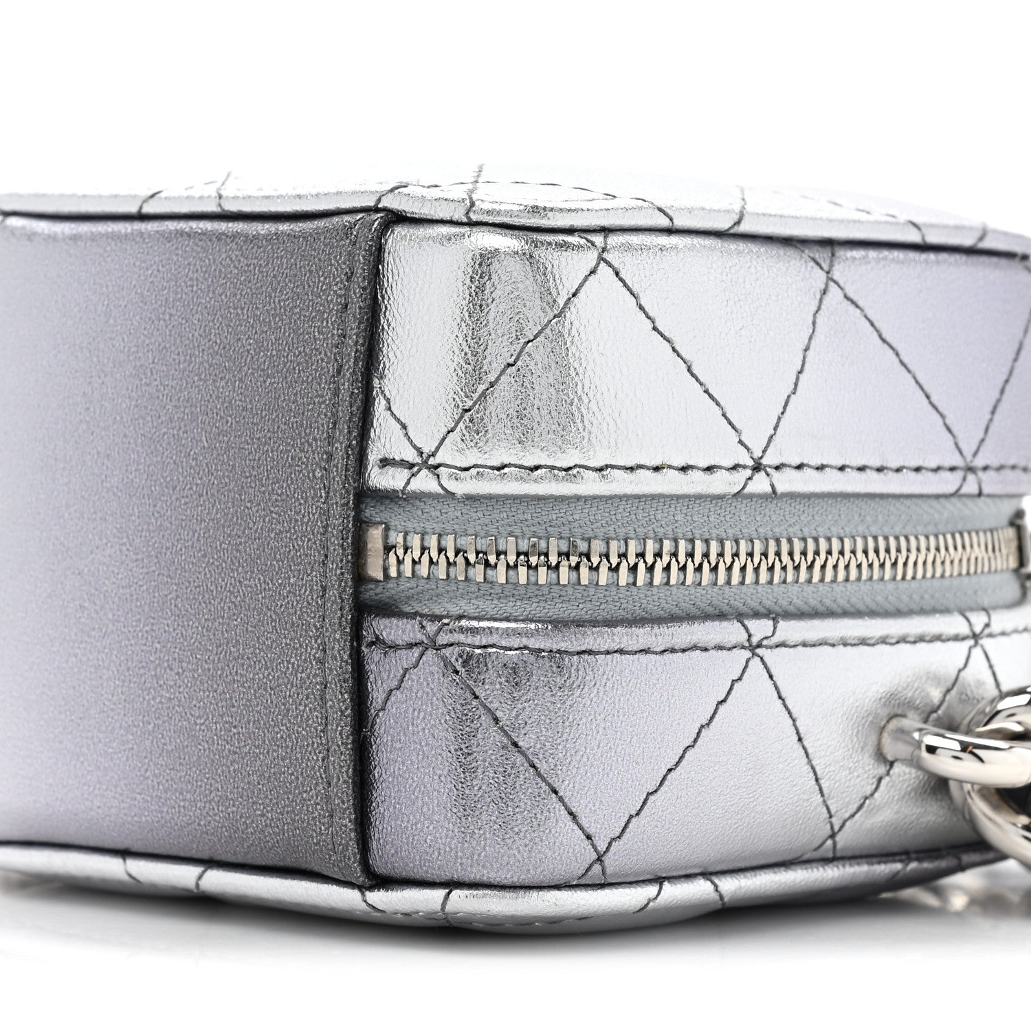 Chanel Gradient Metallic Lambskin Quilted Like A Wallet Clutch With Chain Silver Purple 9 of 11