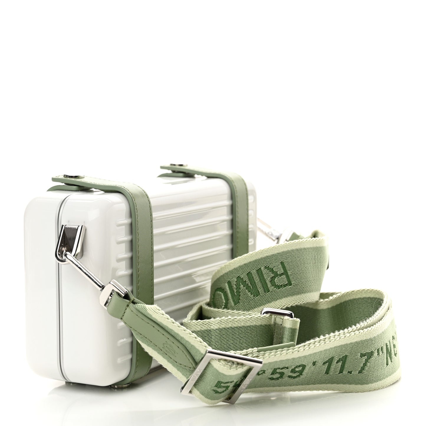 Gloss Polycarbonate Personal Cross-Body Bag White Green