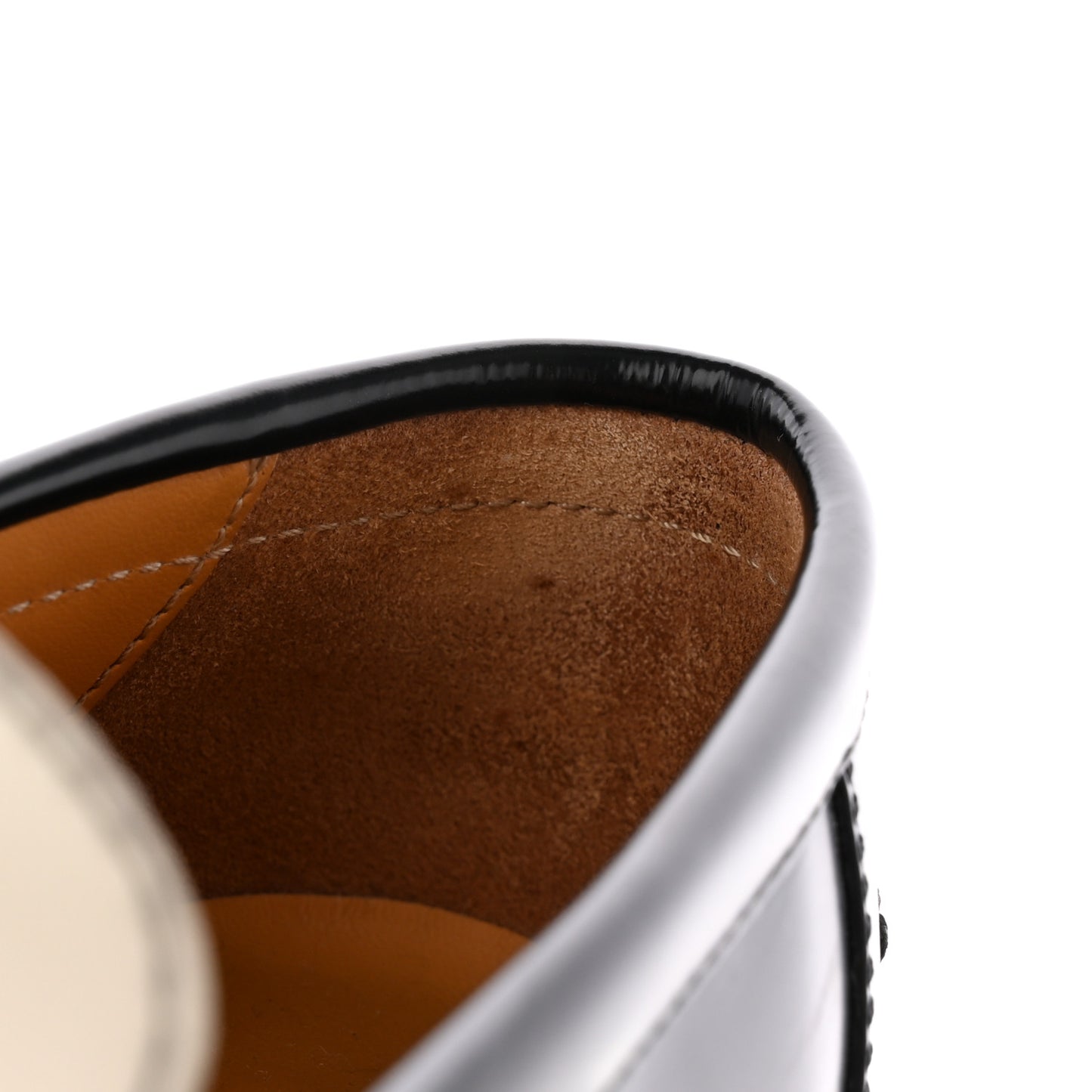 Brushed Calfskin Boy Loafers 35.5 Black White