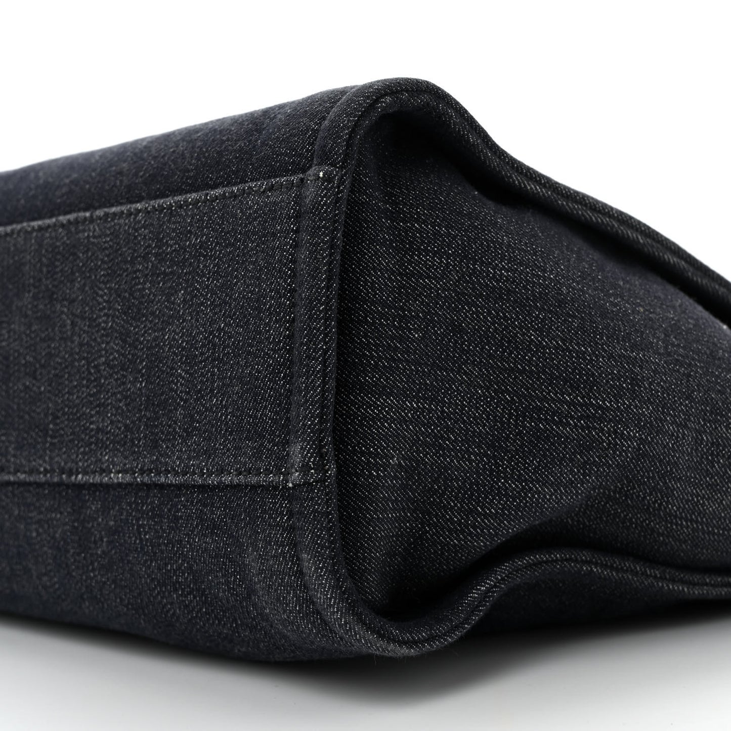 Denim Small Deauville Tote Dark Blue White