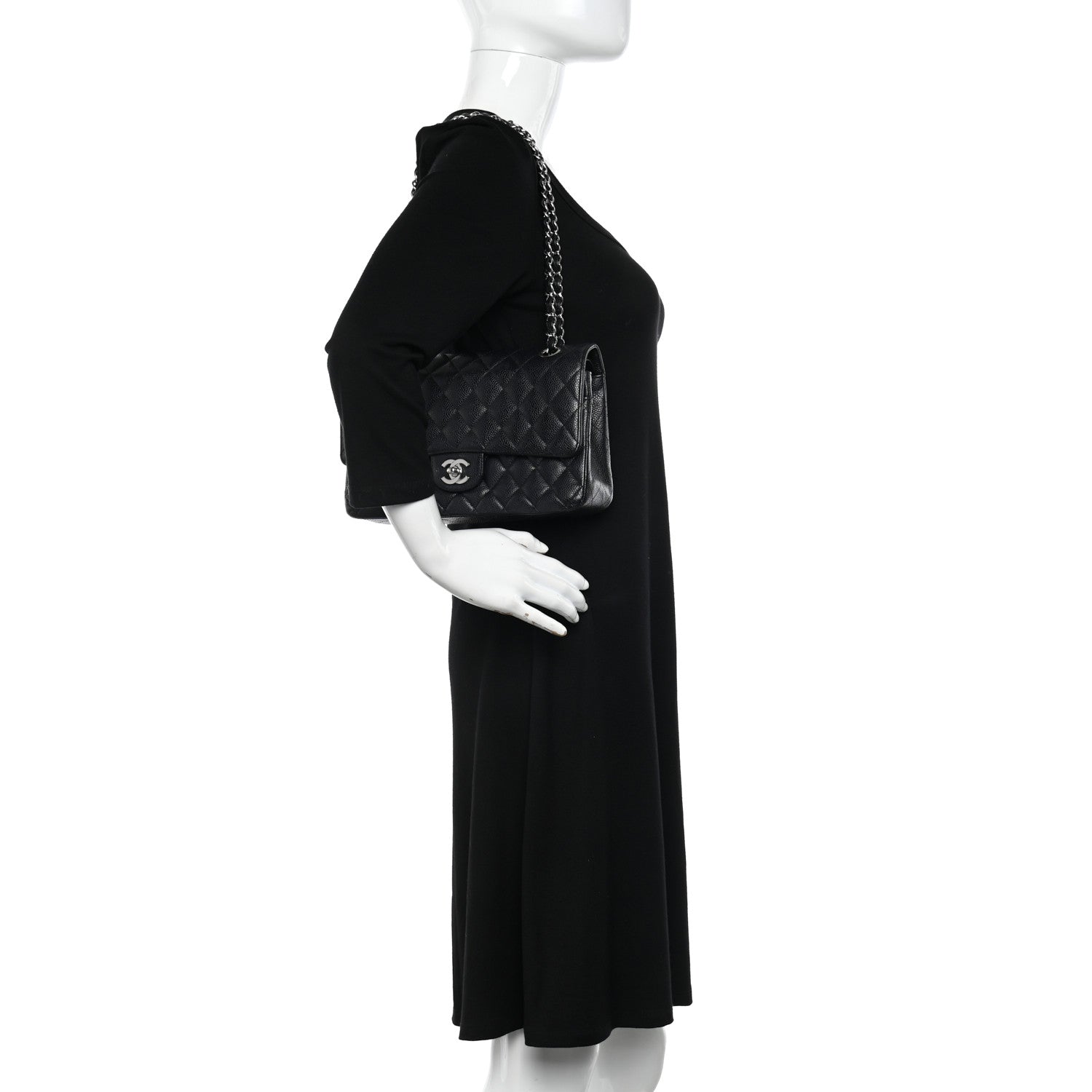 Chanel Caviar Quilted Medium Double Flap Black 2 of 11