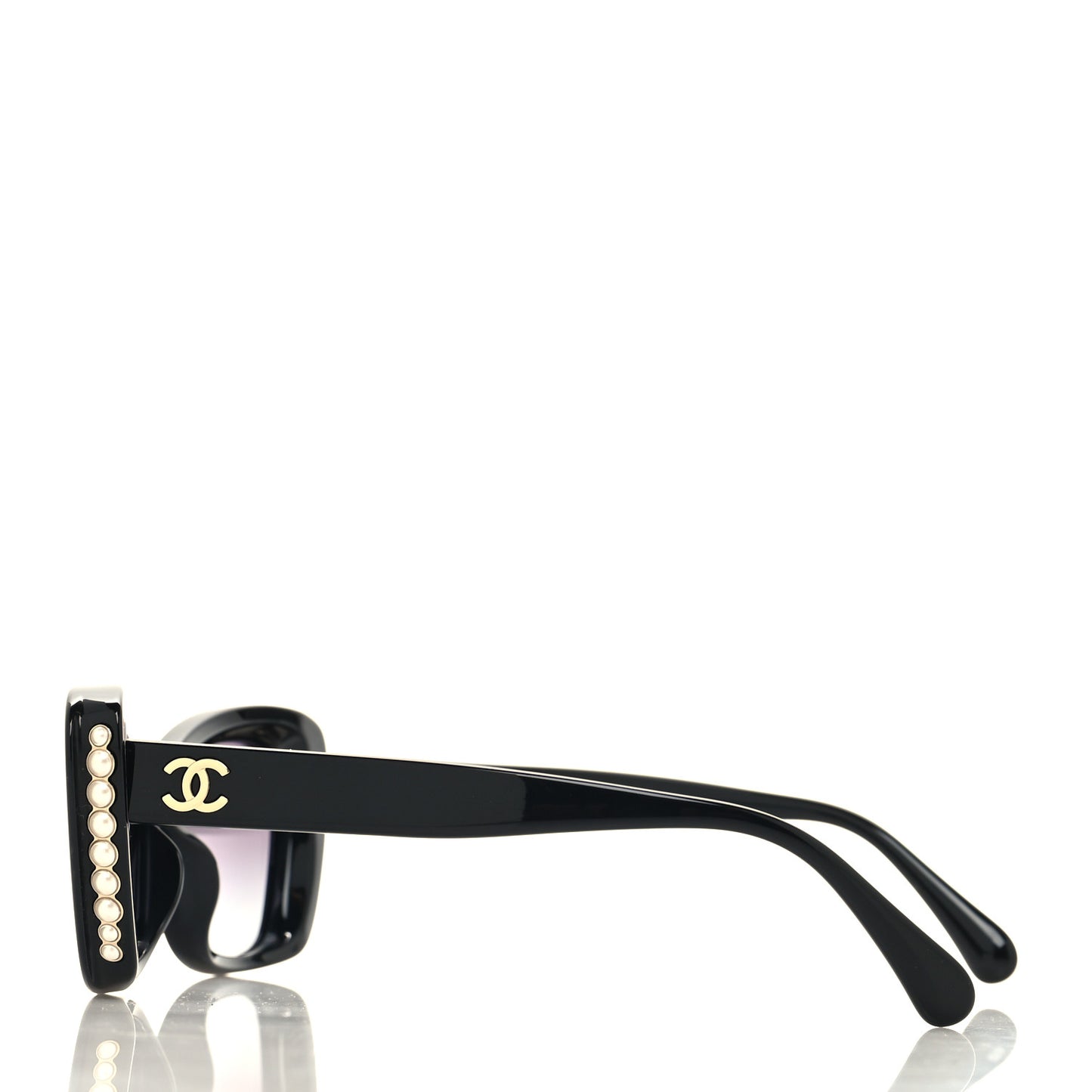 Acetate Pearl Cat Eye CC Sunglasses 5481-H-A Black