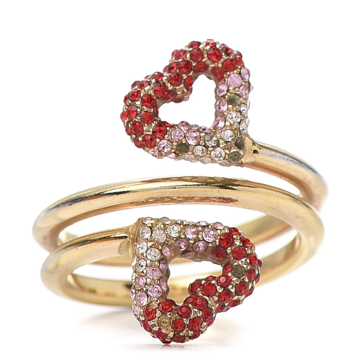 Swarovski LV and V Heart Strass Ring L Rose Gold