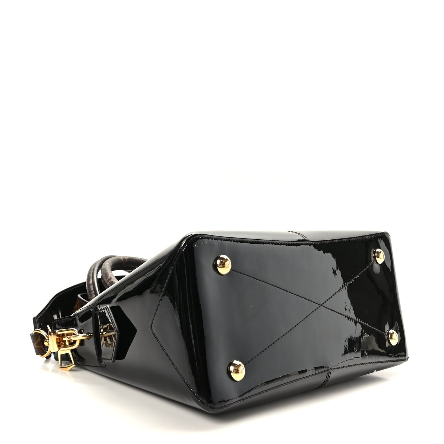 Patent Calfskin Miroir Tote Black