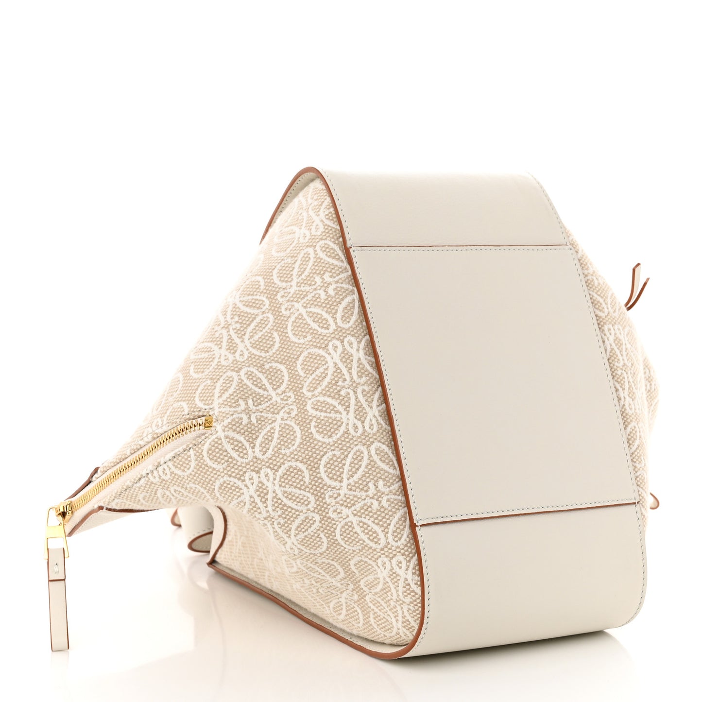 Calfskin Canvas Anagram Small Hammock Shoulder Bag Ecru White