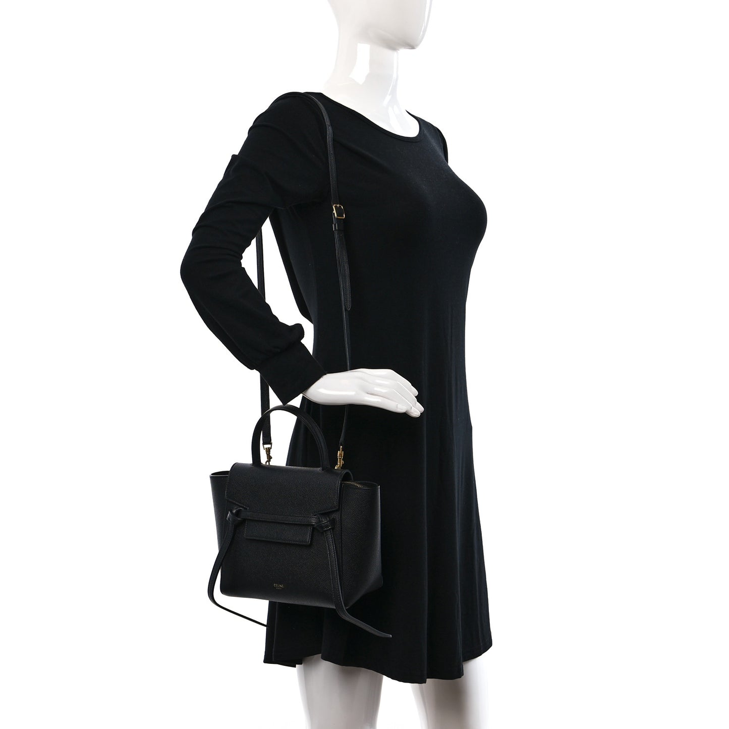 Grained Calfskin Nano Belt Bag Black