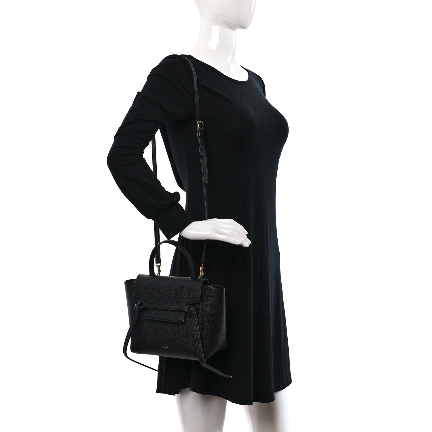 Celine Grained Calfskin Nano Belt Bag Black 3 of 8
