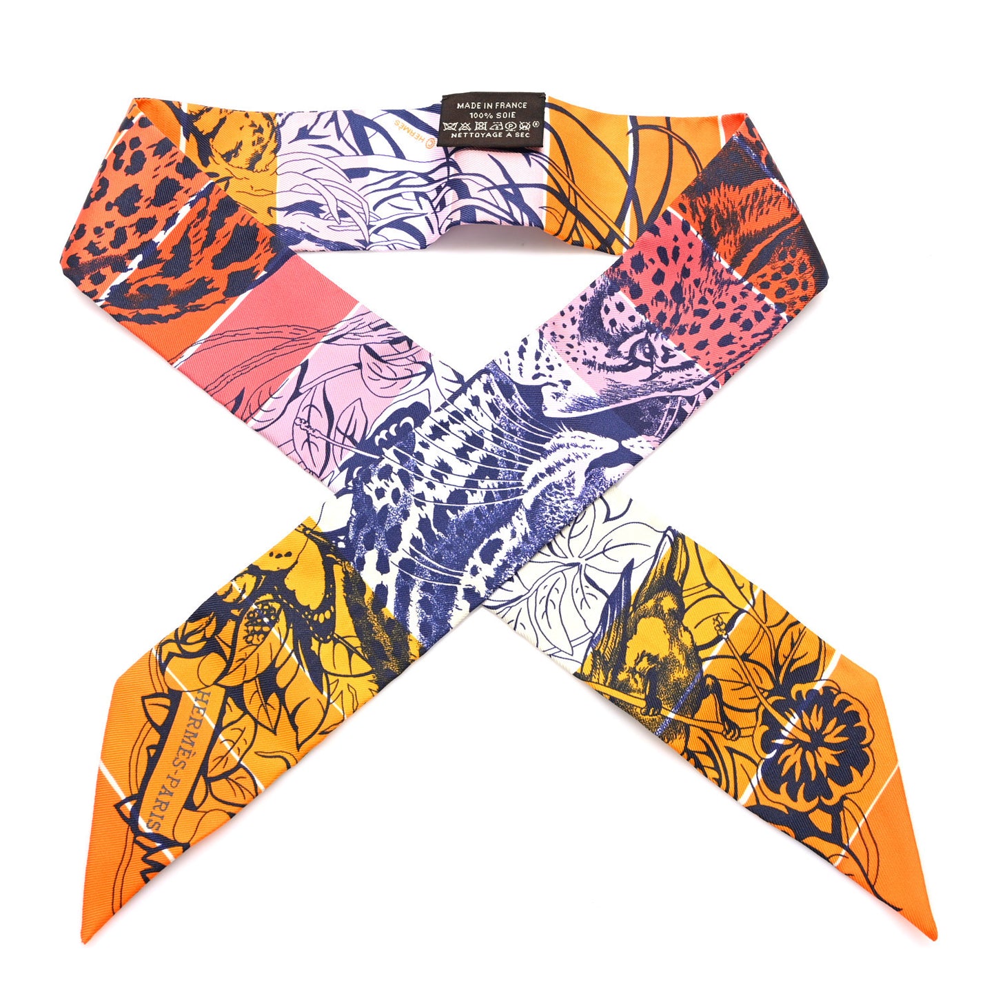 Silk Jungle Love Rainbow Twilly Orange Encre Vieux Rose
