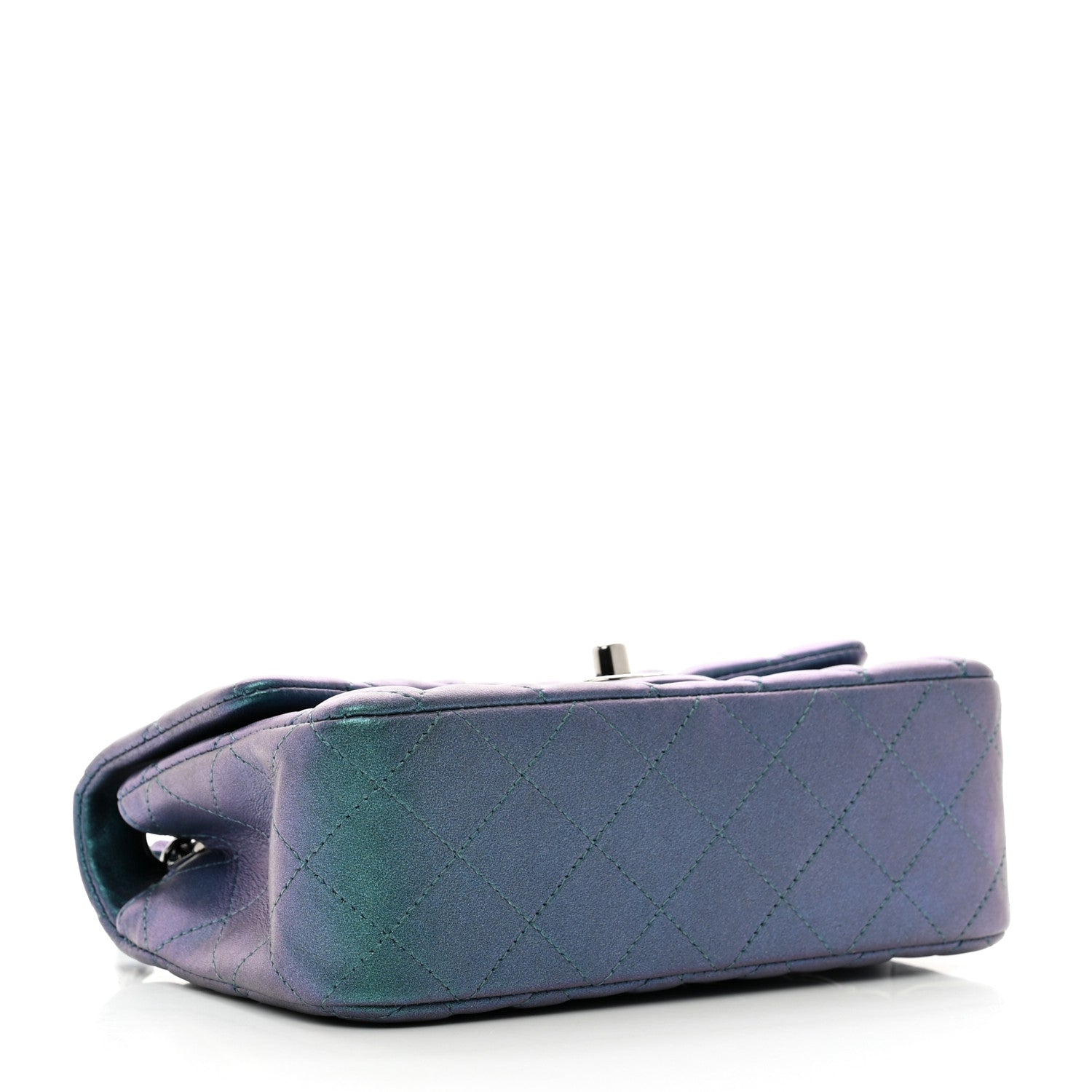 Chanel Iridescent Lambskin Quilted Mini Rectangular Flap Turquoise 4 of 10