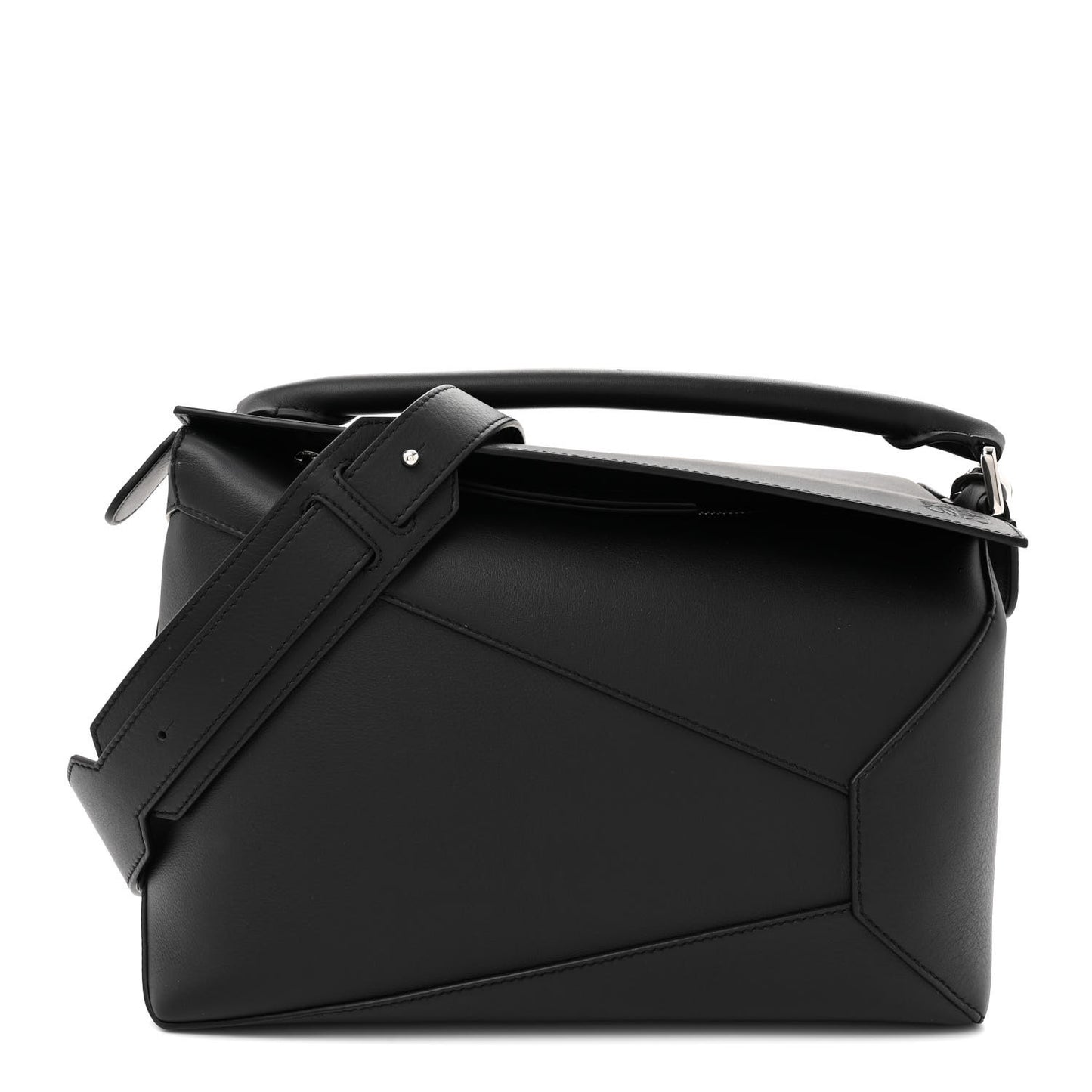 Calfskin Medium Puzzle Edge Bag Black