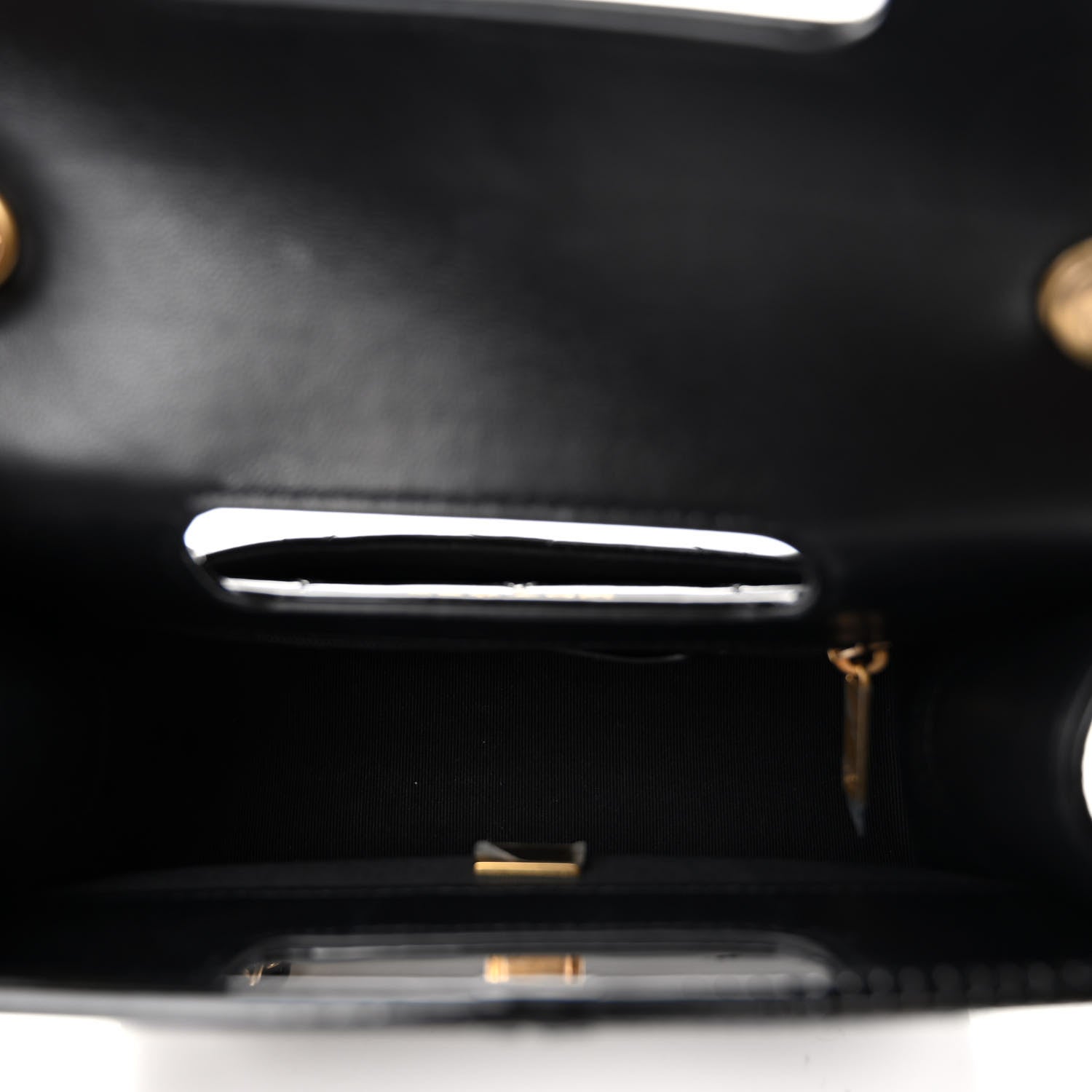 Chanel Patent Quilted Mini Graphic Catch Flap Black 5 of 14