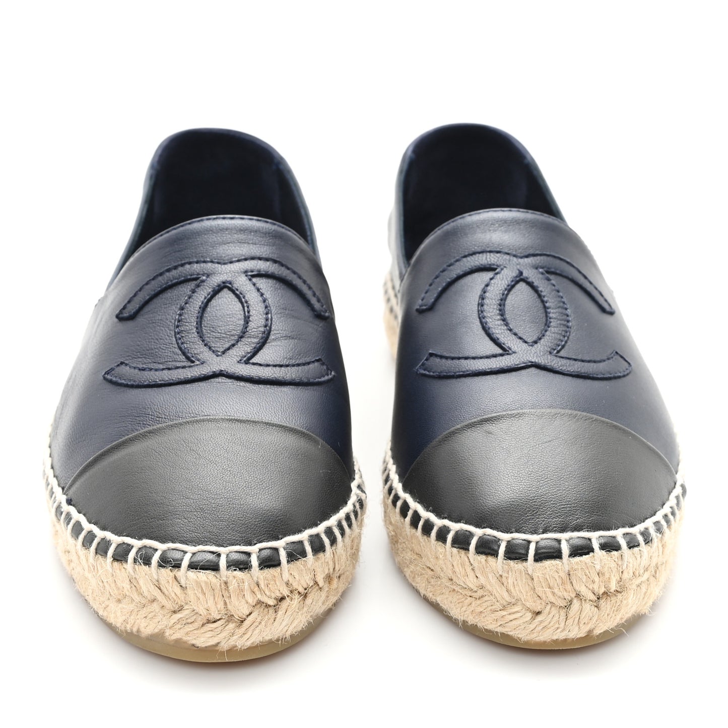 Lambskin CC Espadrilles 37 Navy Blue Gray