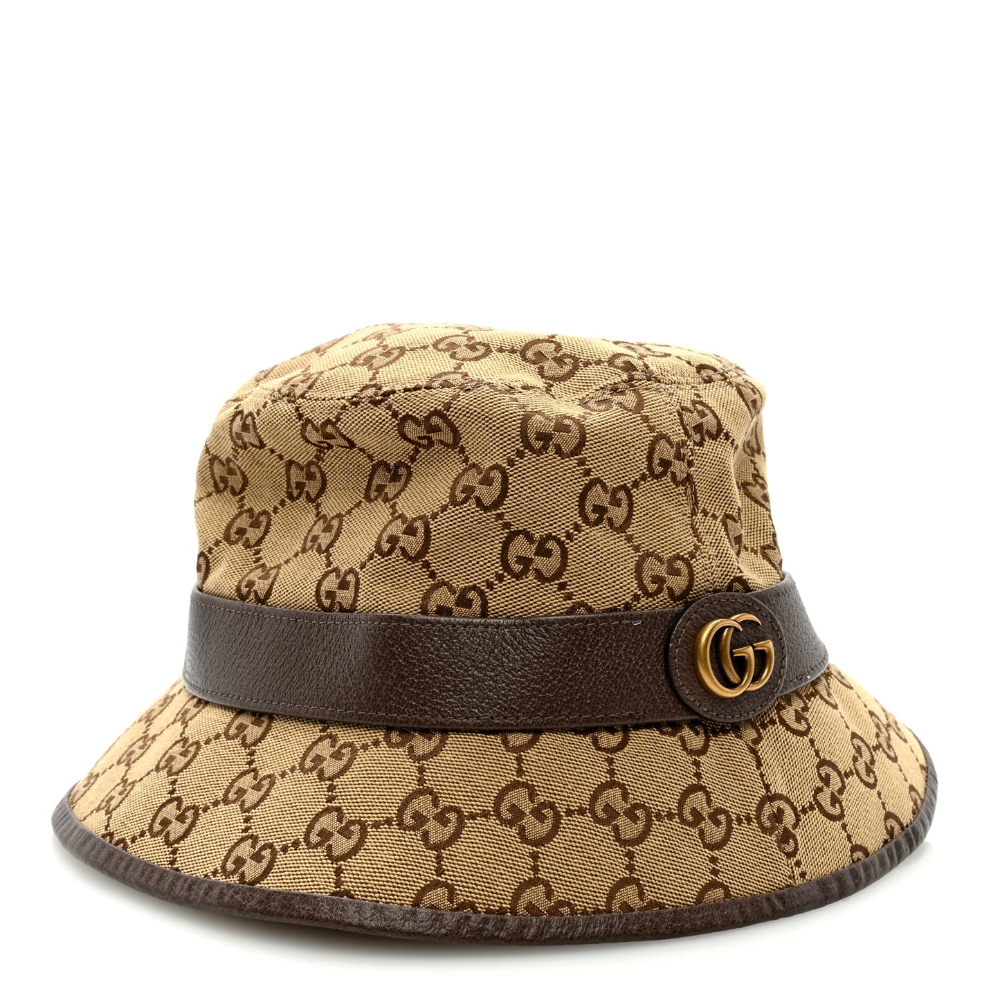 Monogram Textured Dollar Calfskin GG Jago Bucket Hat M Cacao Beige