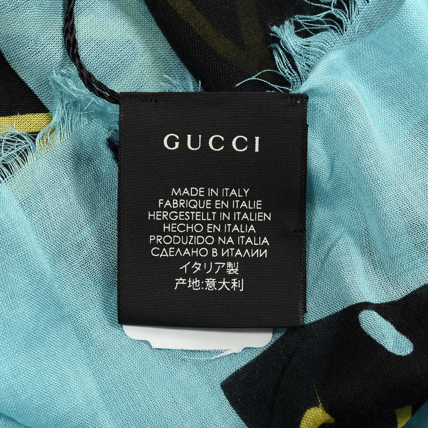 Gucci Modal Silk GucciGhost Print Shawl Black Multicolor 3 of 3
