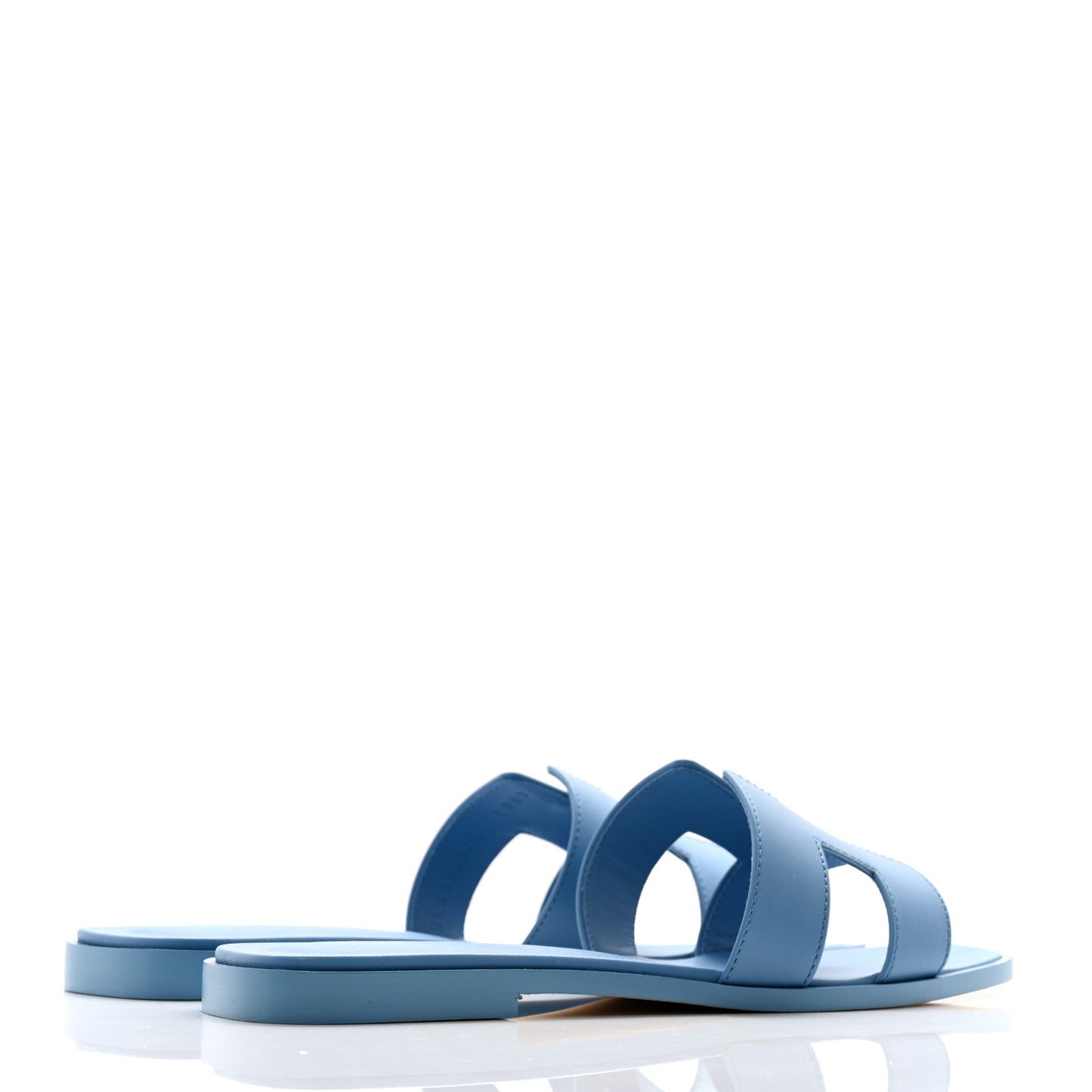 Box Calfskin Oran Sandals 37.5 Bleu Cameo