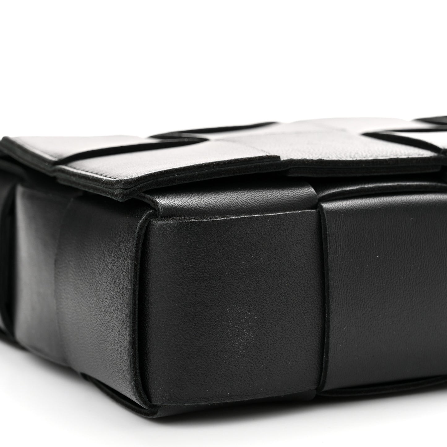 Lambskin Maxi Intrecciato Cassette Crossbody Bag Black