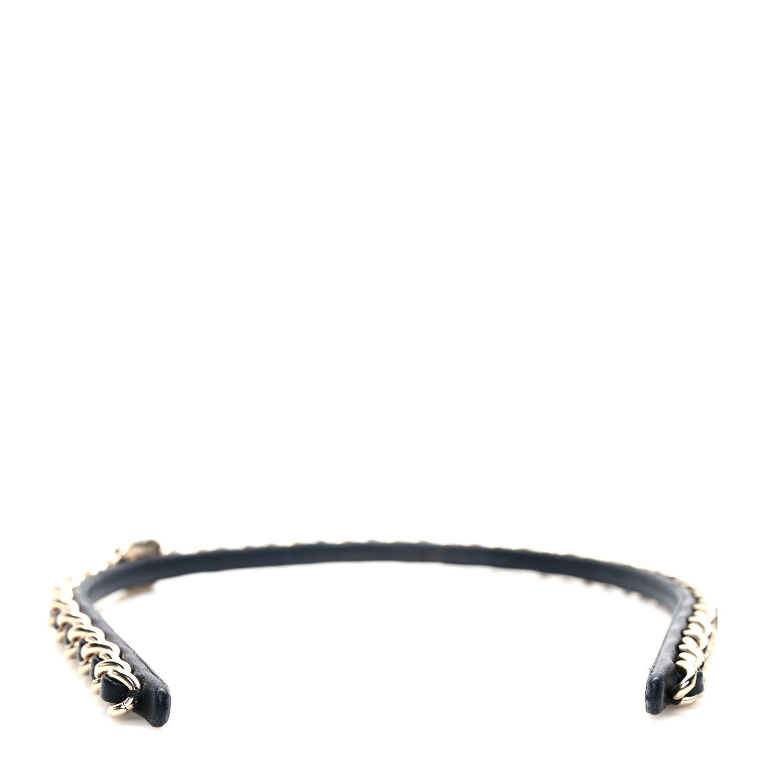Chanel Metal Lambskin CC Turnlock Chain Headband Gold Black 5 of 8