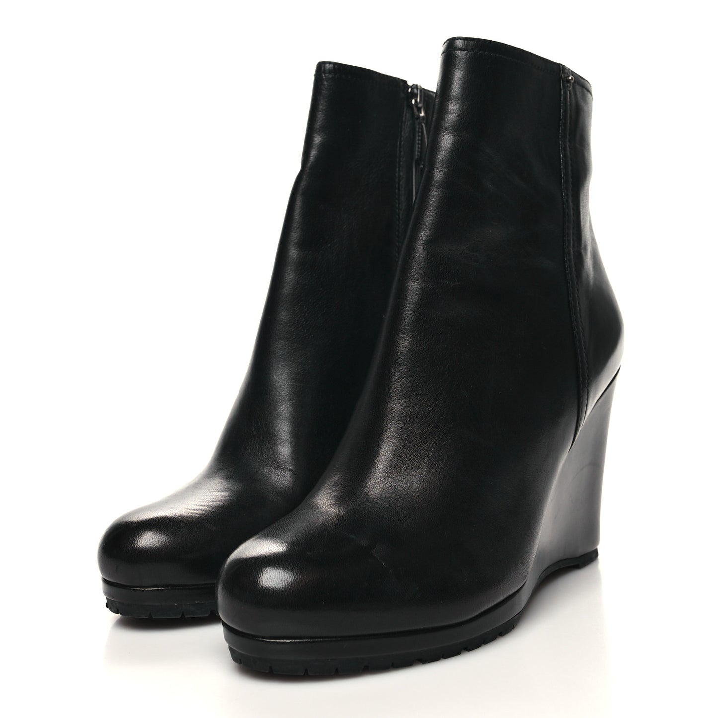 Vitello Wedge Ankle Boots 39.5 Black