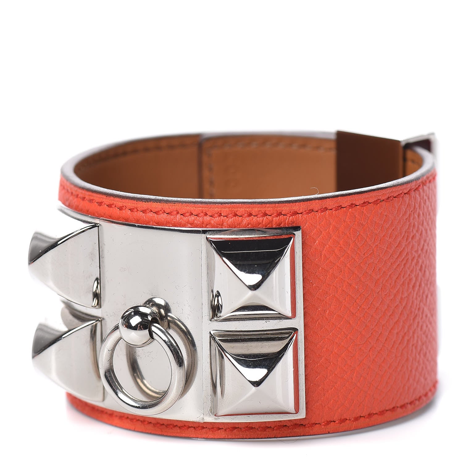 Hermes Epsom Collier de Chien CDC Bracelet S Orange Poppy 488055