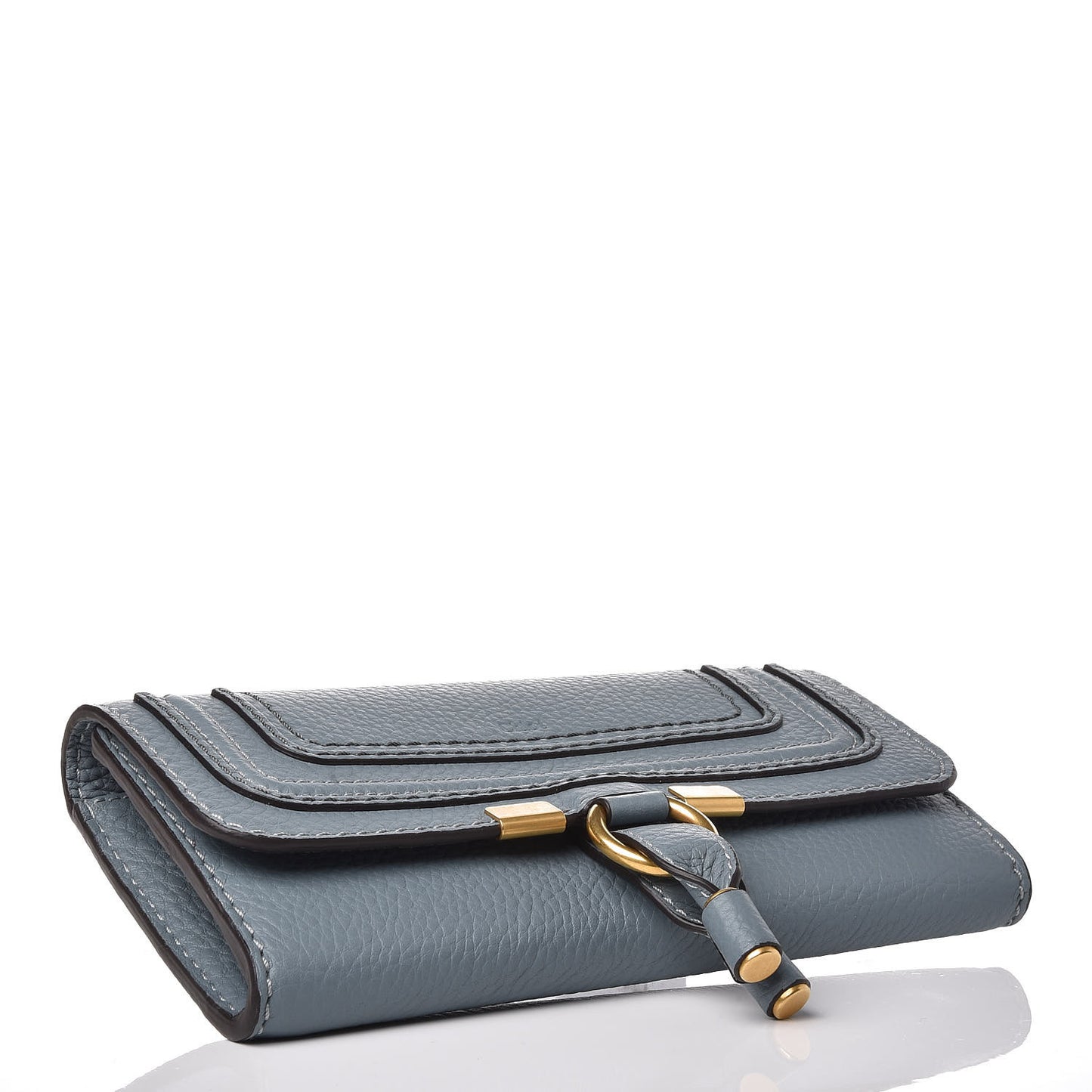 Calfskin Marcie Continental Flap Wallet Cloudy Blue