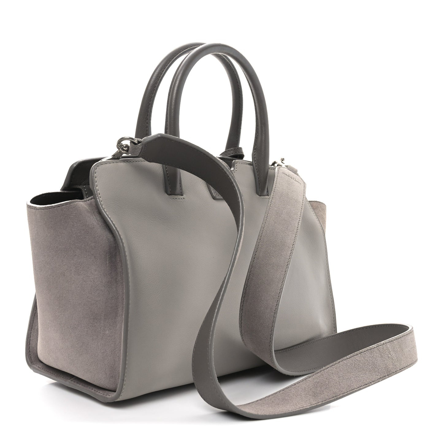 Calfskin Suede Baby Monogram Downtown Cabas Grey