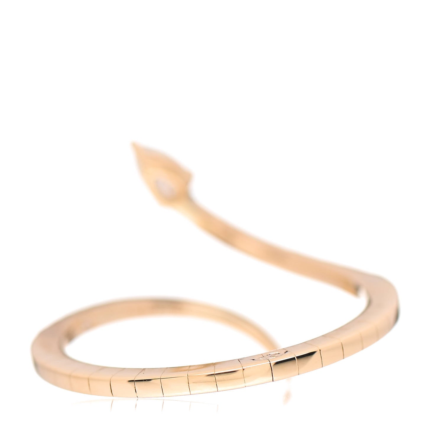 18K Yellow Gold Diamond Snake Skinny Ring 53 6.25