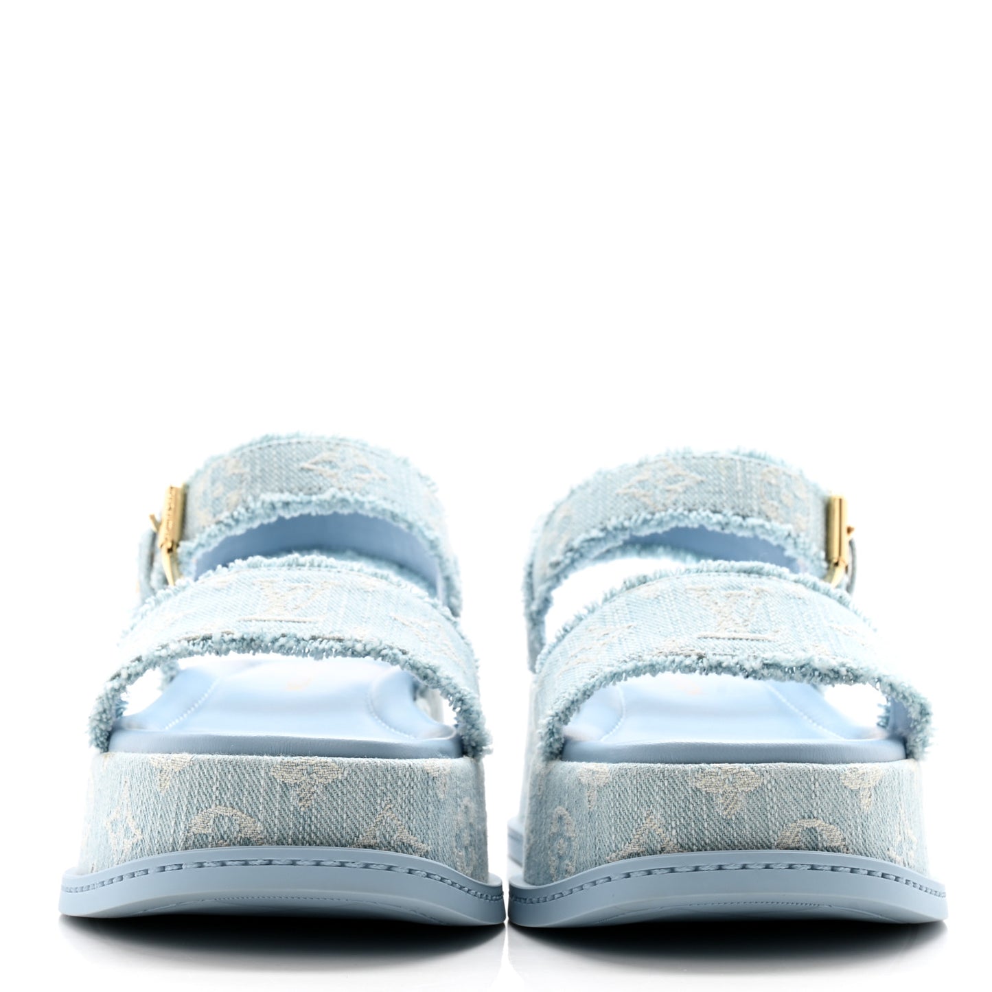 Denim Maya Flatform Sandals 38 Light Blue