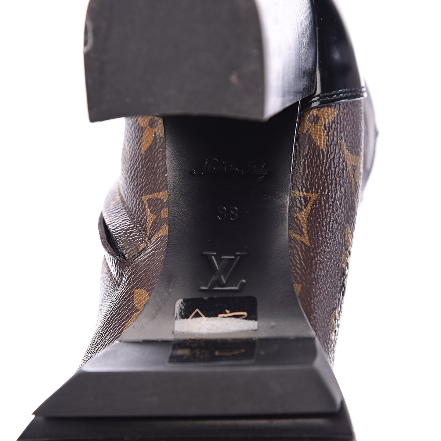 Patent Calfskin Monogram Star Trail Ankle Boots 38 Black