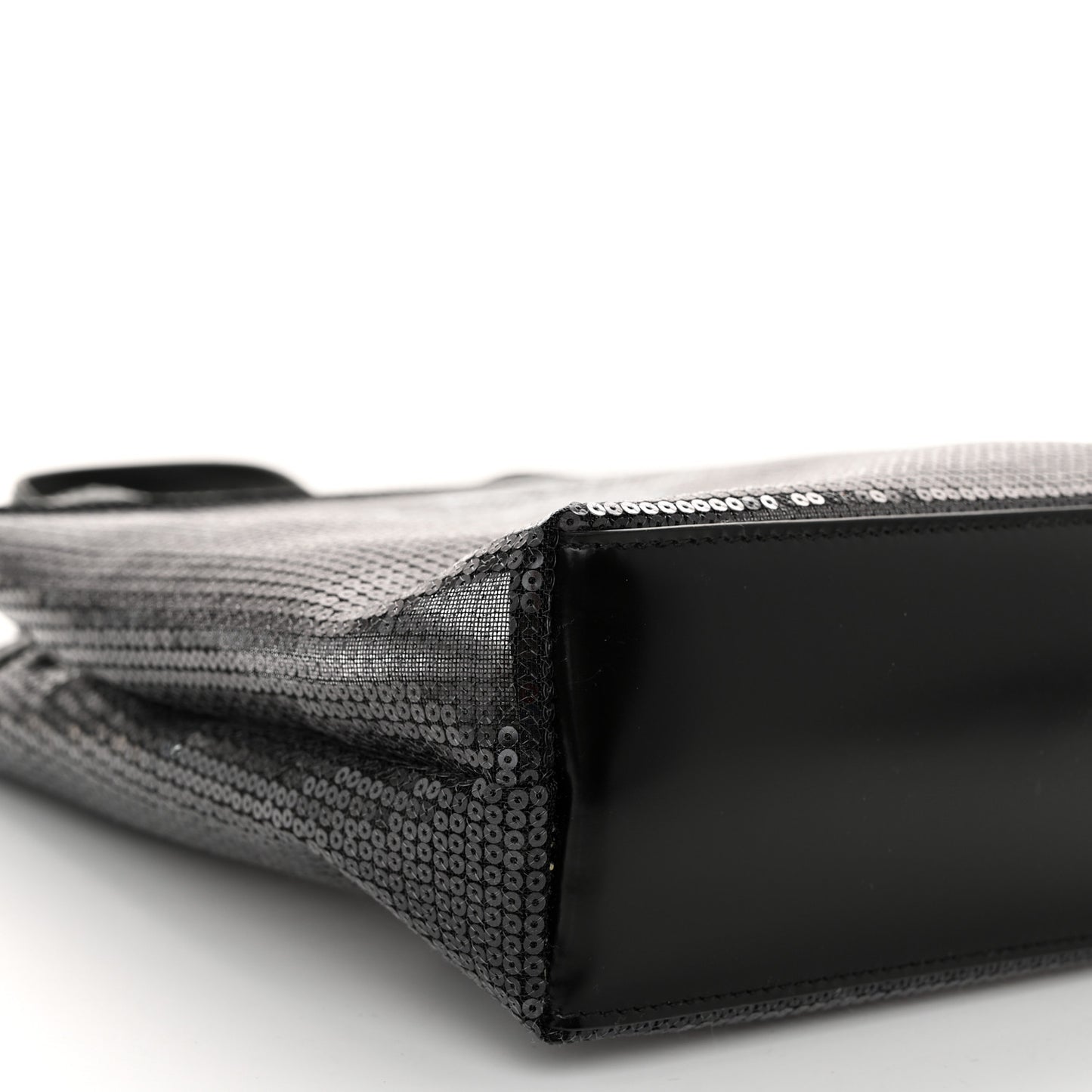 Sequin Rete Paillettes Small Tote Bag Black