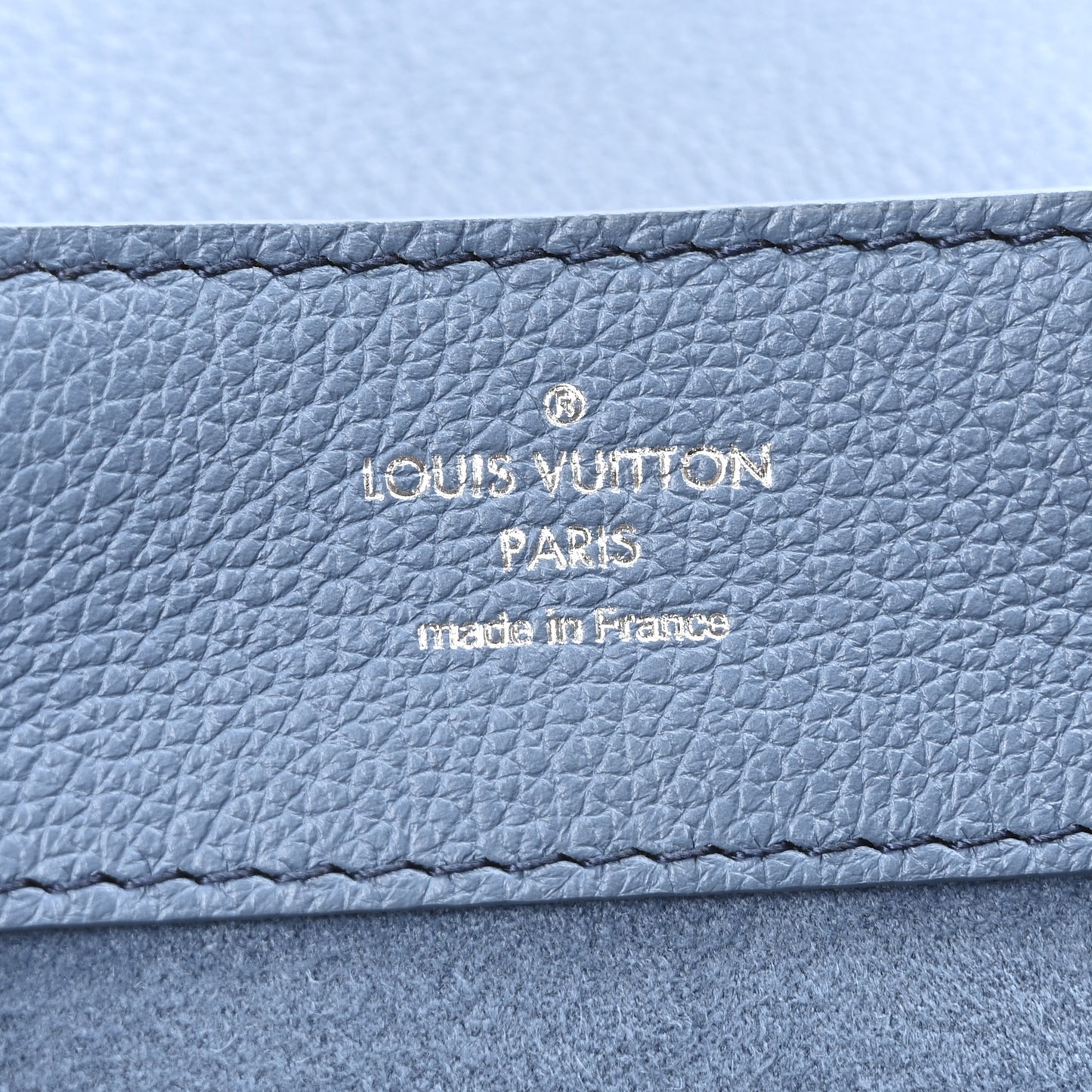 Calfskin Lockme Mini Backpack Blue Jean Creme