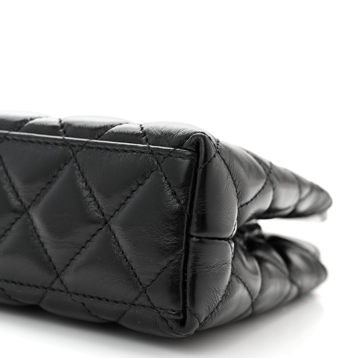 Chanel Shiny Aged Calfskin Quilted Nano Kelly Shopper Black 10 of 11