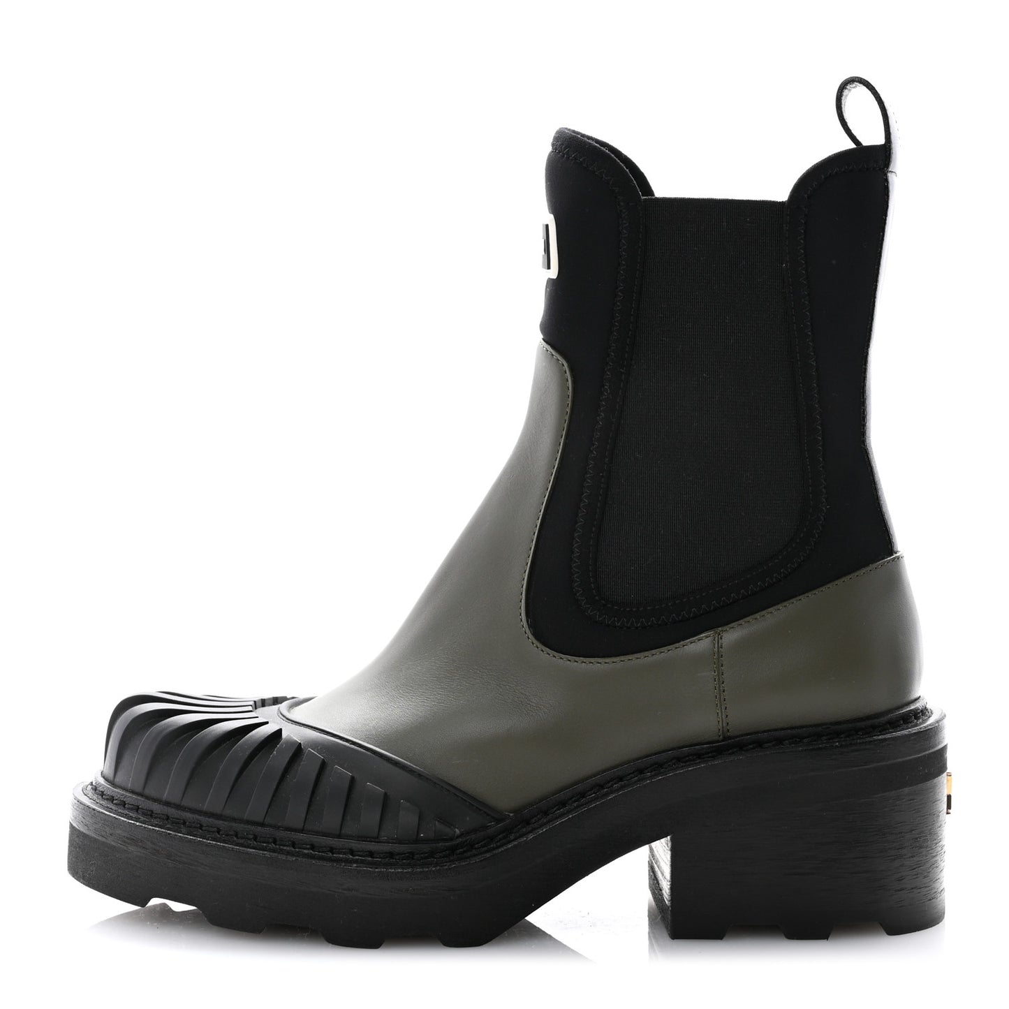 Calfskin Beaubourg Ankle Boots 38.5 Black Green