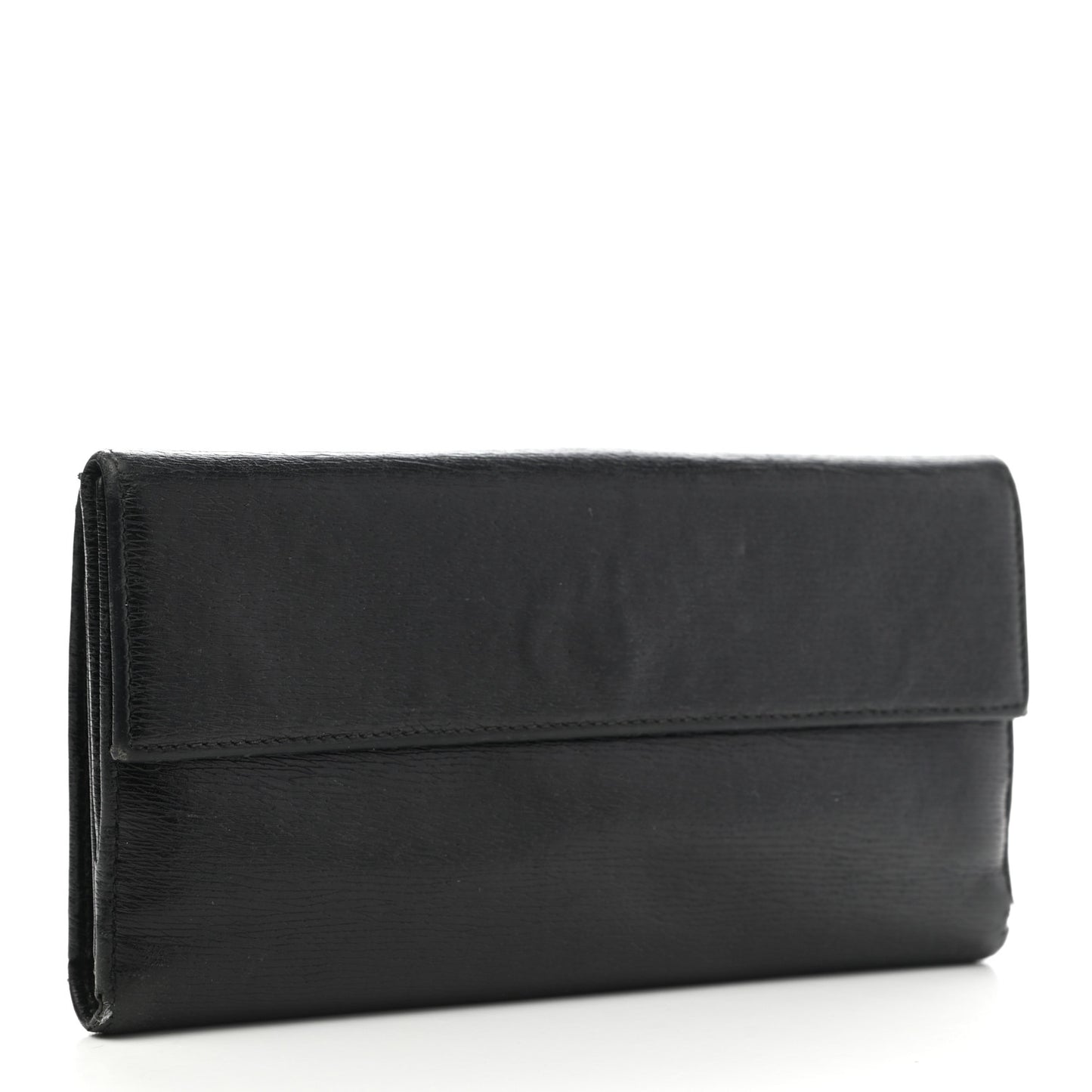 Calfskin Continental Bardot Wallet Black