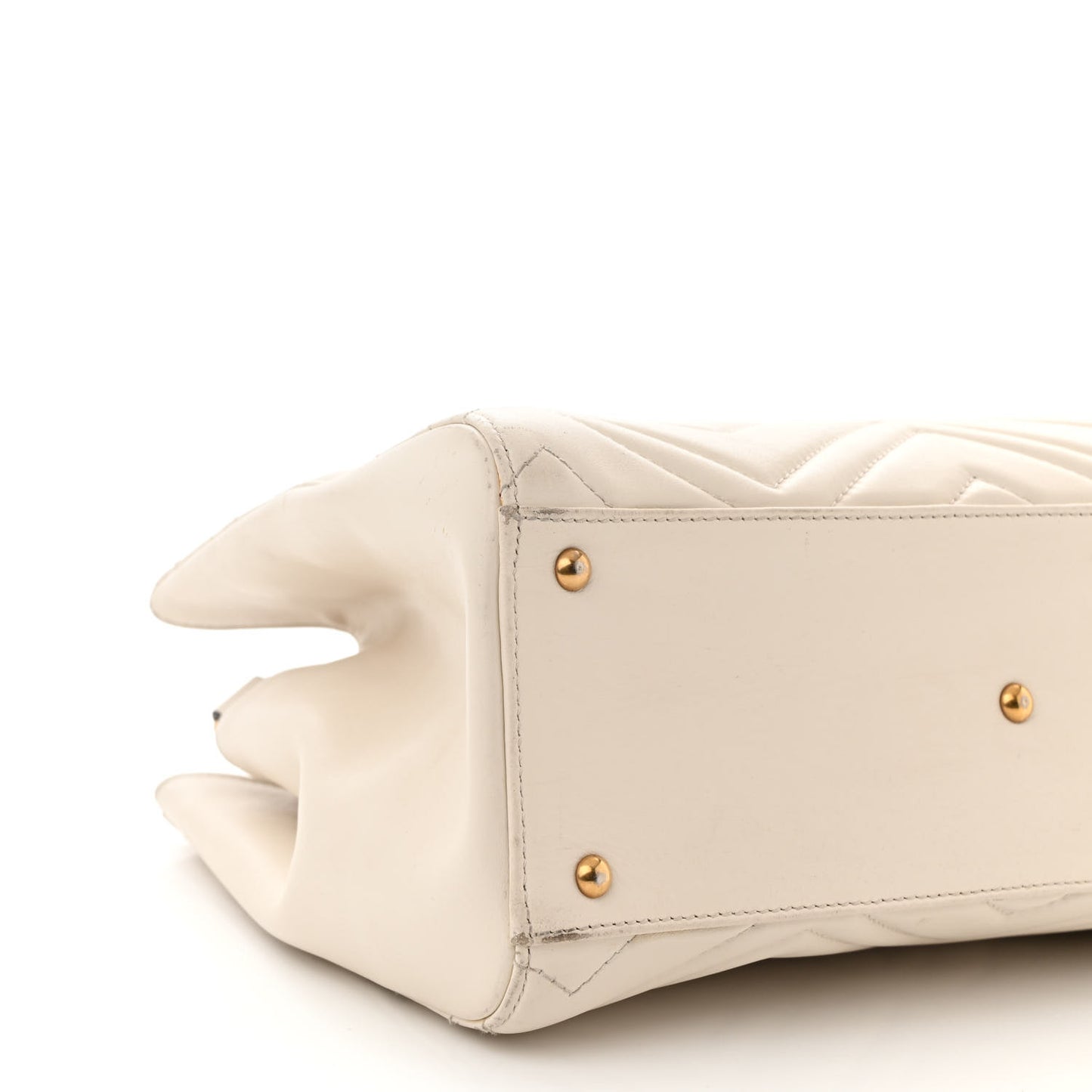 Calfskin Matelasse Small GG Marmont Tote White