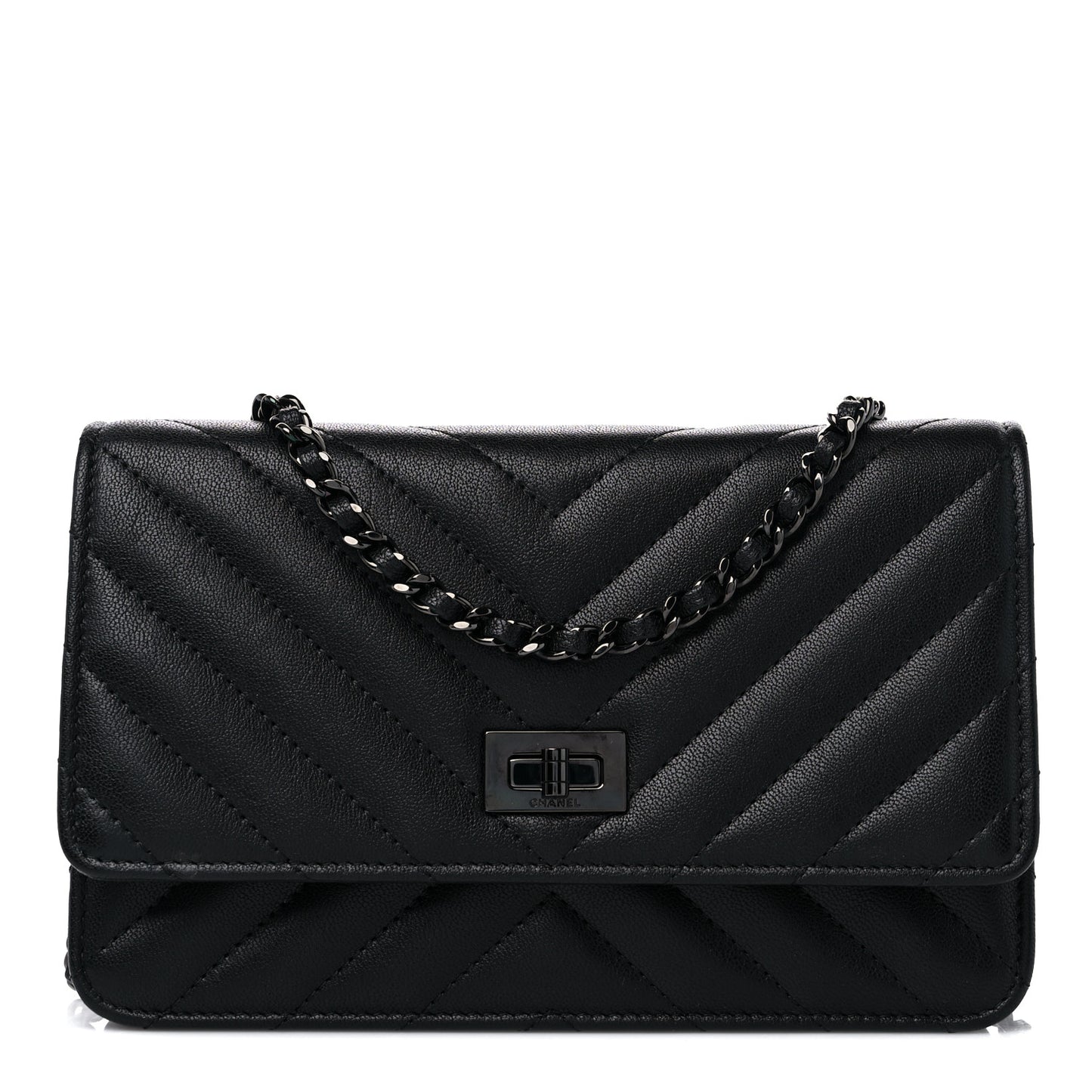 Sheepskin Chevron Reissue Wallet On Chain WOC So Black