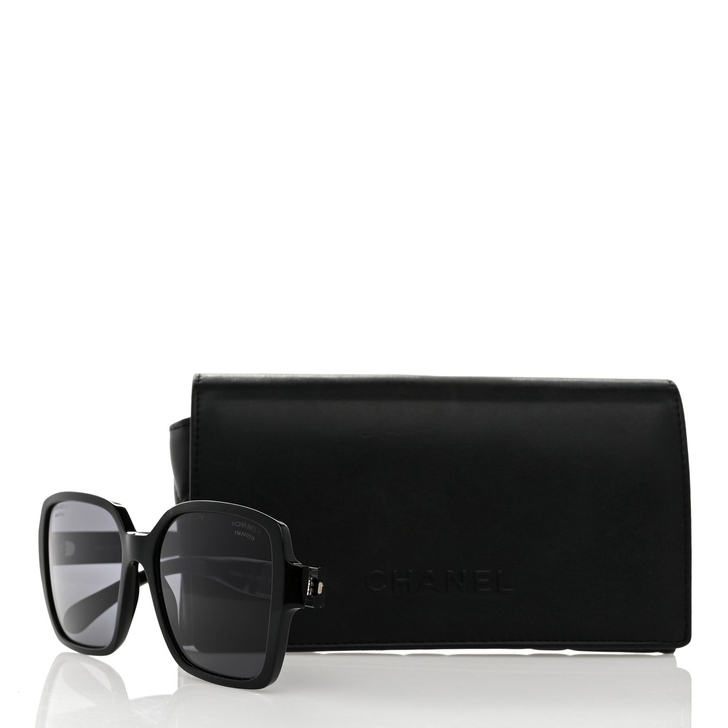 Acetate Polarized Square Sunglasses 5408 Black