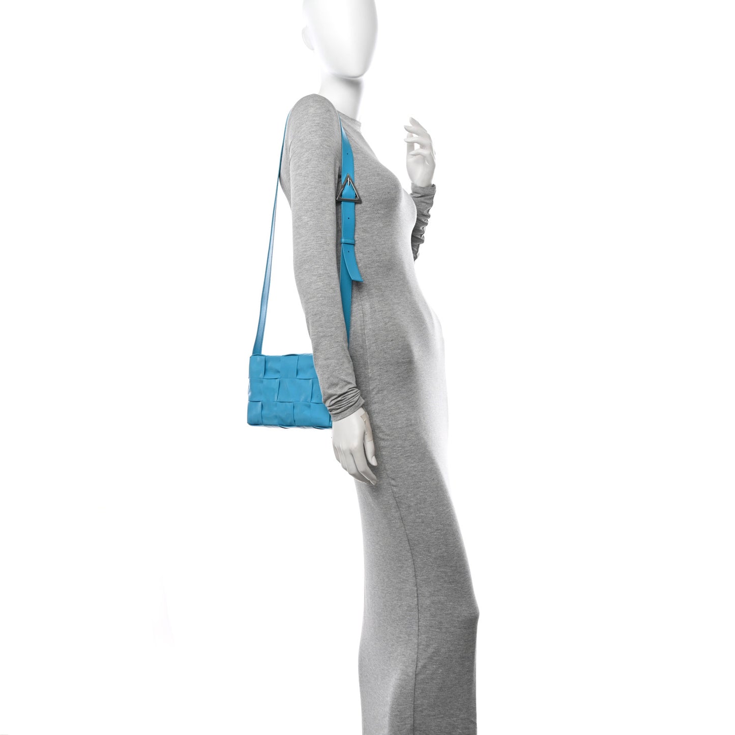 Paper Calfskin Maxi Intreccio Cassette Crossbody Bag Pool