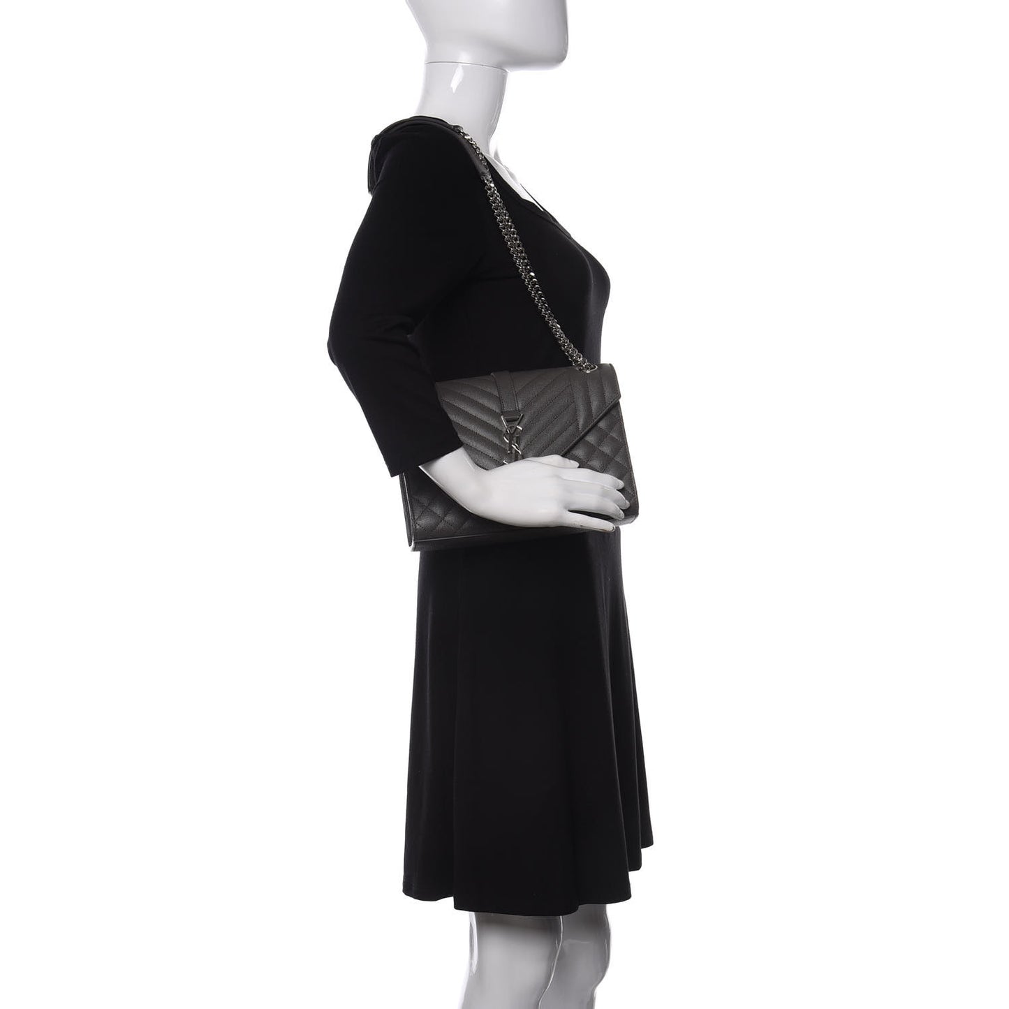 Grain De Poudre Textured Mixed Matelasse Medium Triquilt Monogram Satchel Earth